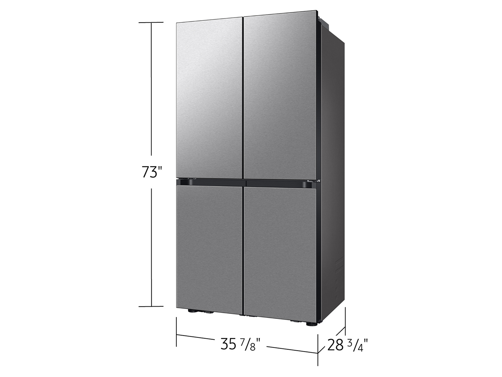 Thumbnail image of Bespoke 23 cu. ft. Counter Depth 4-Door Flex™ Refrigerator with Beverage Center™ & Customizable Door Panels in Stainless Steel