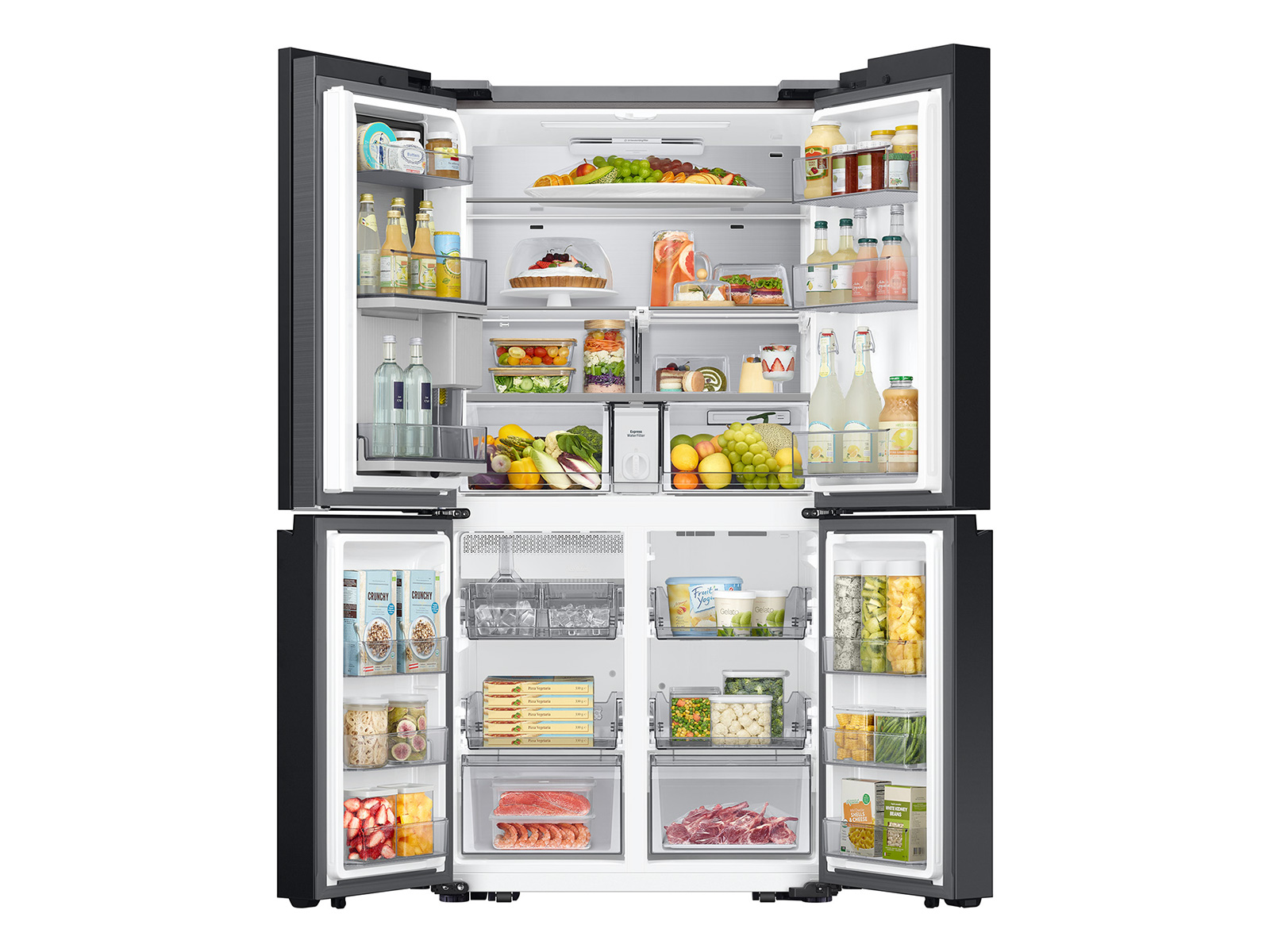 Thumbnail image of Bespoke 23 cu. ft. Counter Depth 4-Door Flex™ Refrigerator with Beverage Center™ & Customizable Door Panels in Stainless Steel