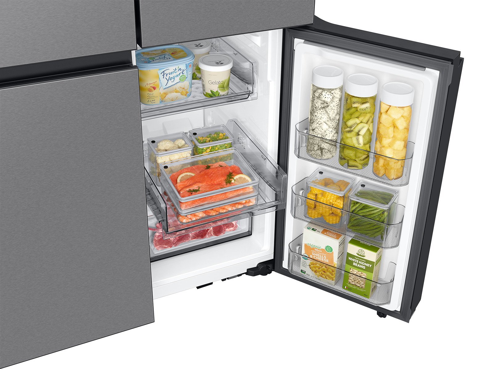 Thumbnail image of Bespoke 23 cu. ft. Counter Depth 4-Door Flex™ Refrigerator with Beverage Center™ & Customizable Door Panels in Stainless Steel