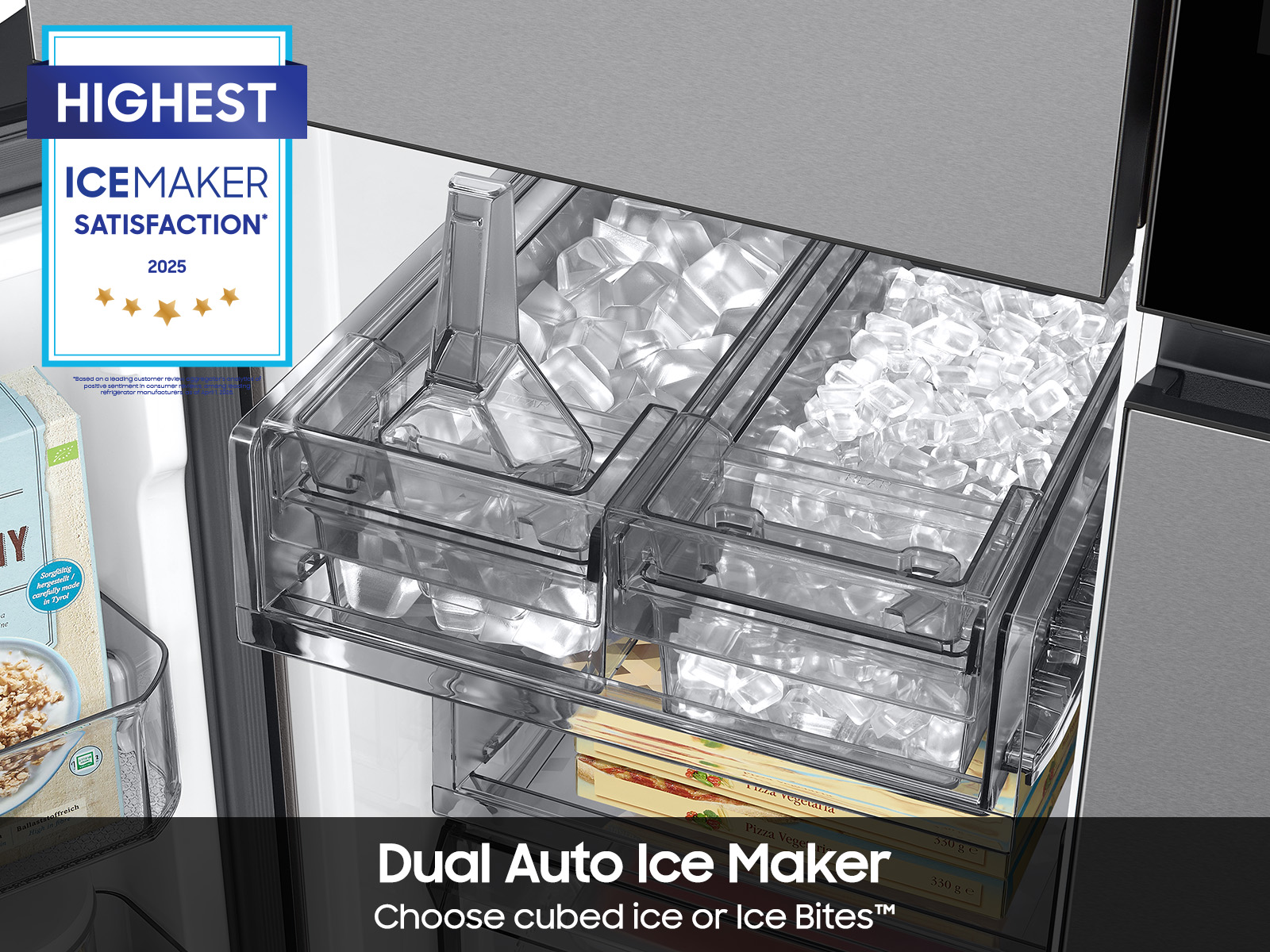 Bespoke 4-Door Flex™ Refrigerator (29 cu. ft.) with AI Family Hub™+ and AI Vision Inside™ in Stainless Steel