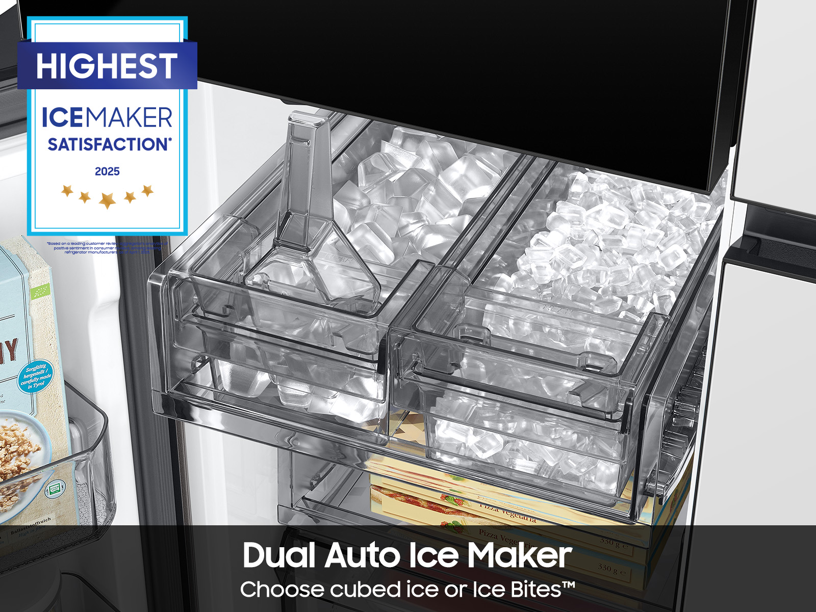 Thumbnail image of Bespoke 4-Door Flex&trade; Refrigerator (29 cu. ft.) with Beverage Zone&trade; and Auto Open Door in White Glass