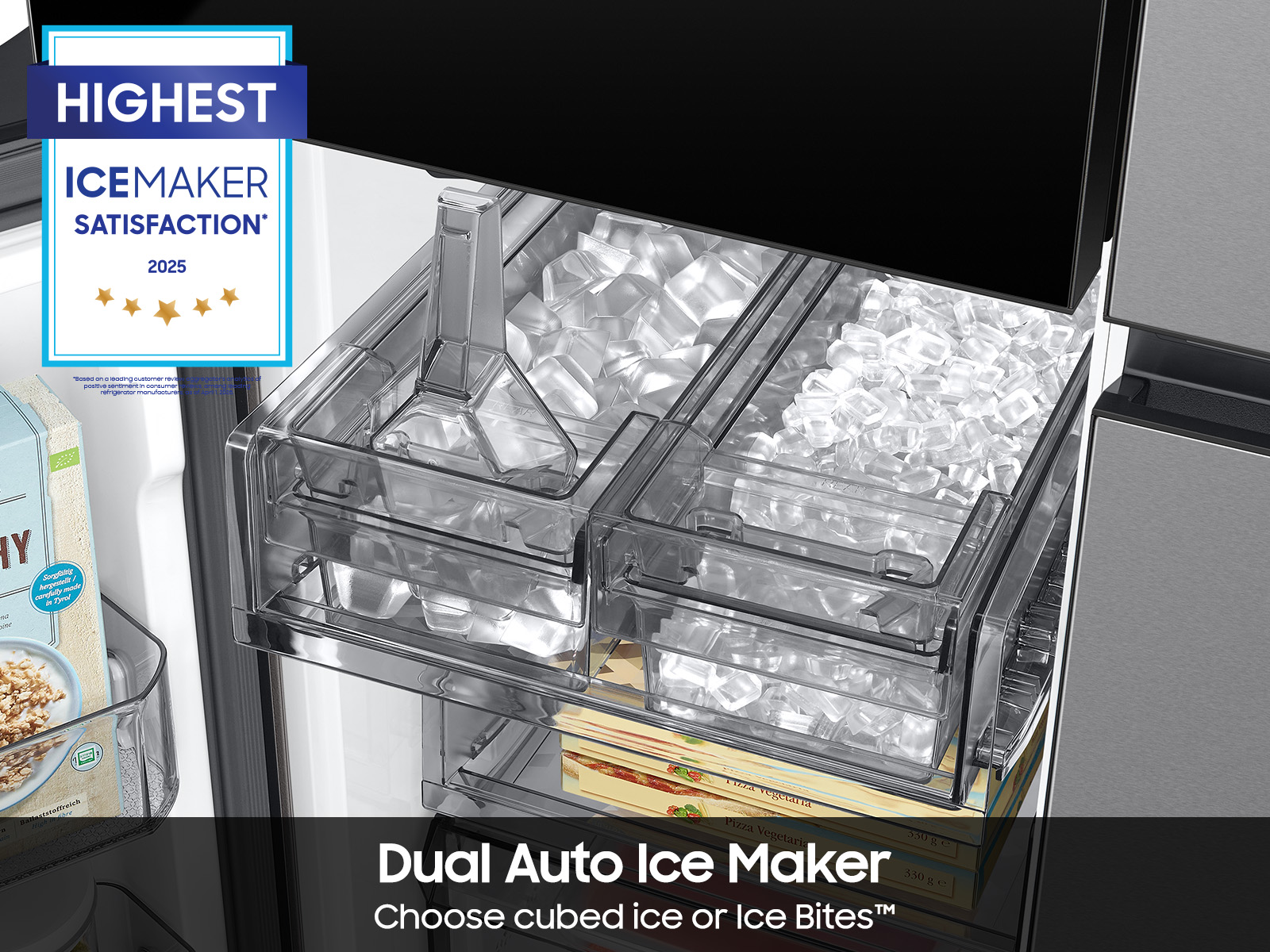 Thumbnail image of Bespoke 29 cu. ft. 4/Door Flex&trade; Refrigerator with Beverage Zone&trade; &amp; Auto Open Door in Stainless Steel