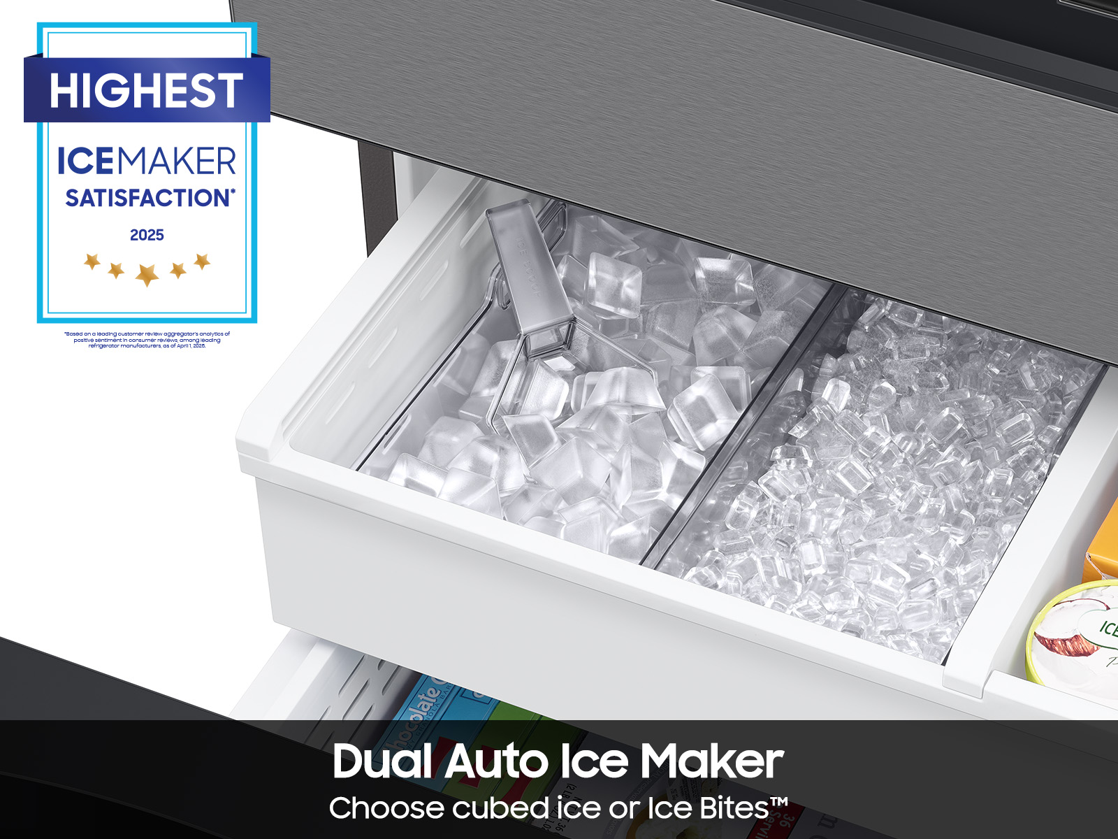 Thumbnail image of Bespoke 23 cu. ft. Counter Depth 4-Door French Door Refrigerator with Beverage Center&trade; in Stainless Steel