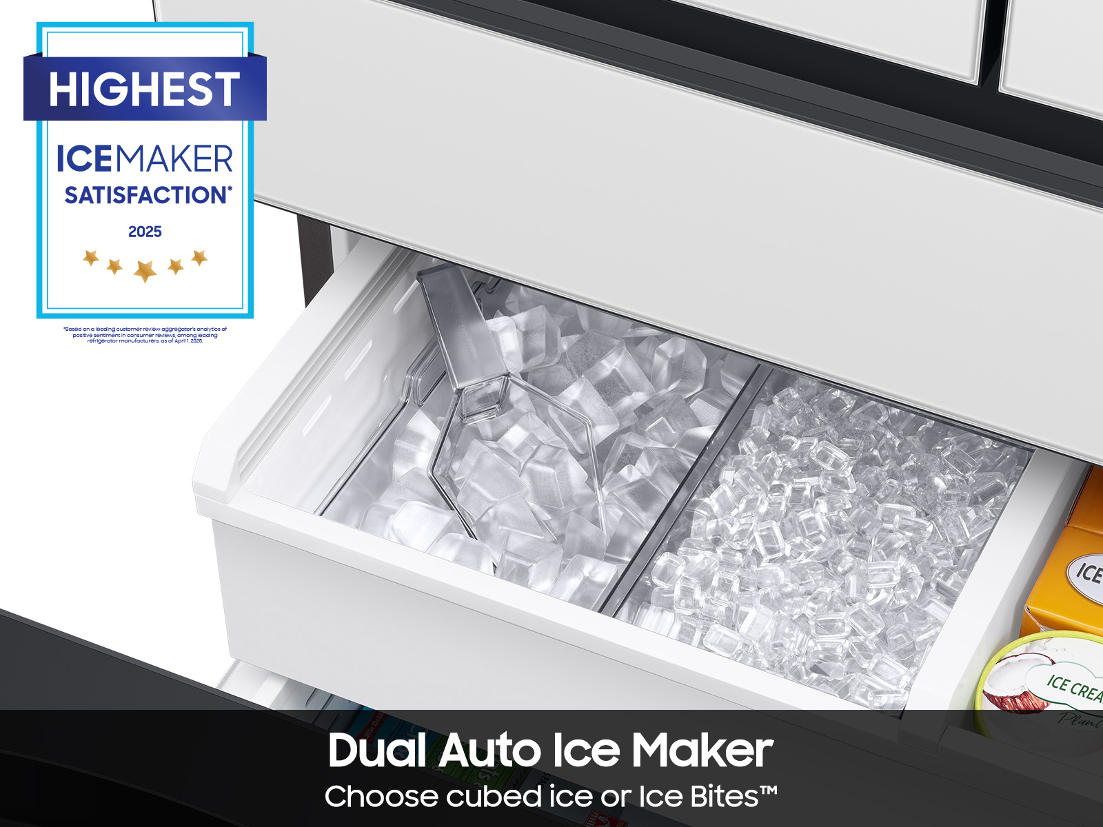 Bespoke 4-Door French Door Refrigerator (29 cu. ft.) with Beverage Center™ in White Glass