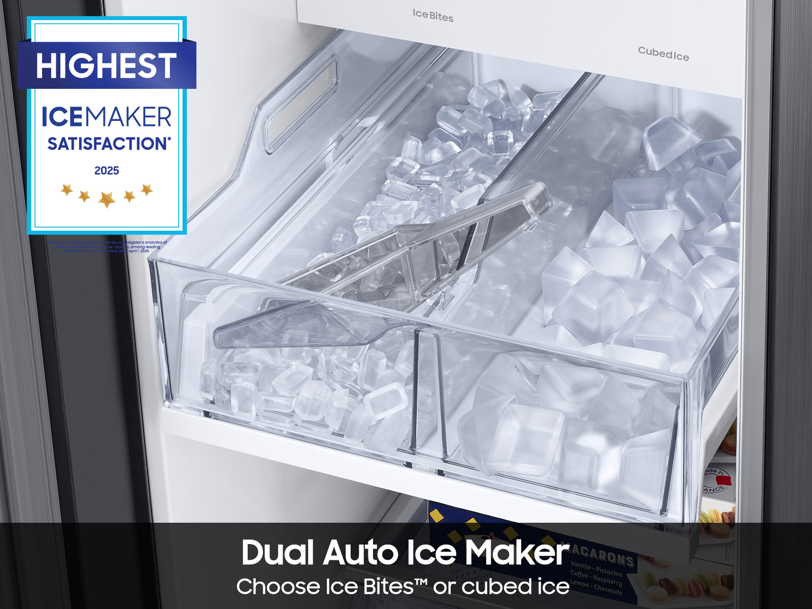 Thumbnail image of Bespoke Side-by-Side 28 cu. ft. Refrigerator with Beverage Center&trade; in White Glass