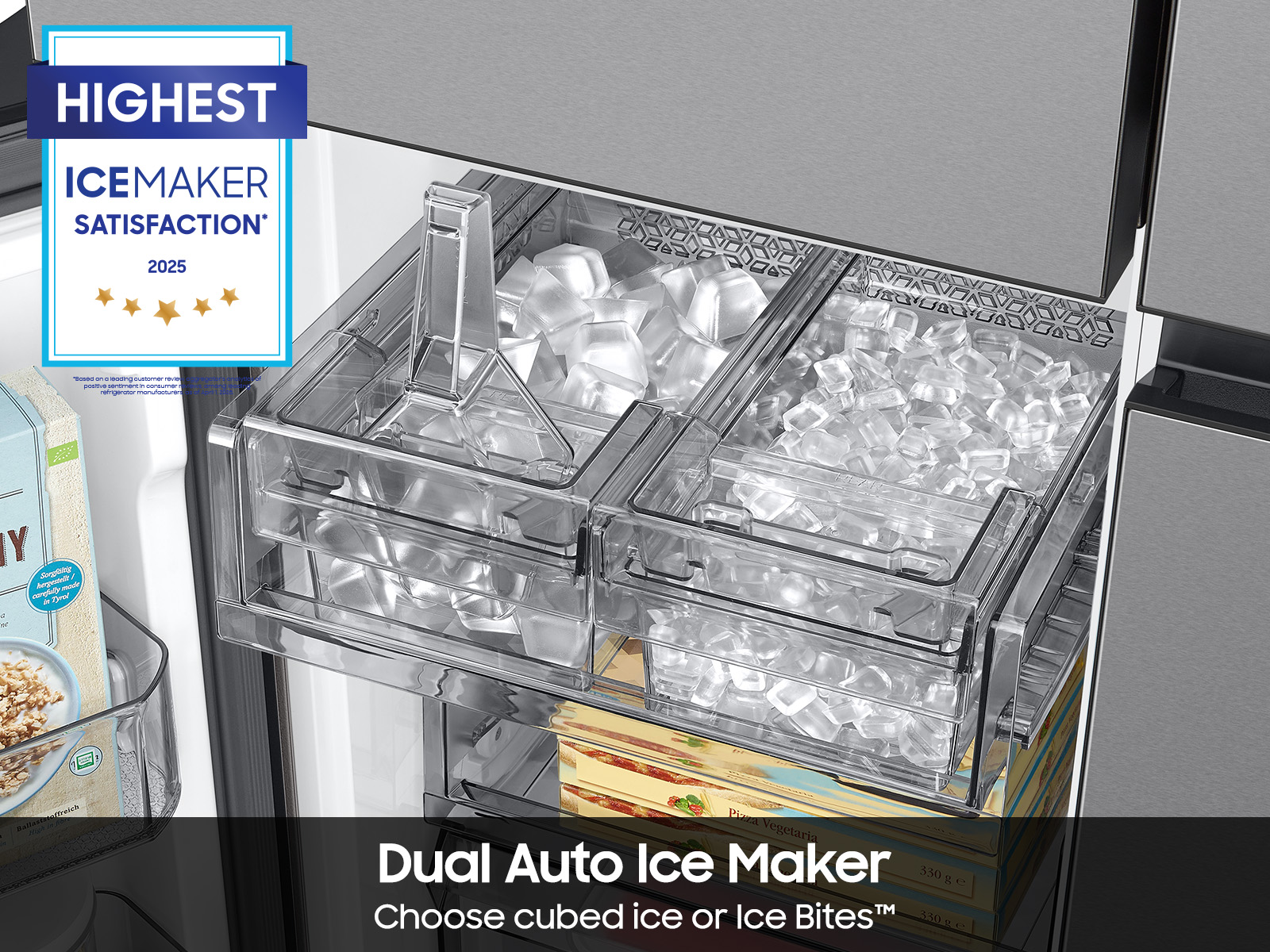 Bespoke 23 cu. ft. Counter Depth 4-Door Flex™ Refrigerator with Beverage Center™ & Customizable Door Panels in Stainless Steel