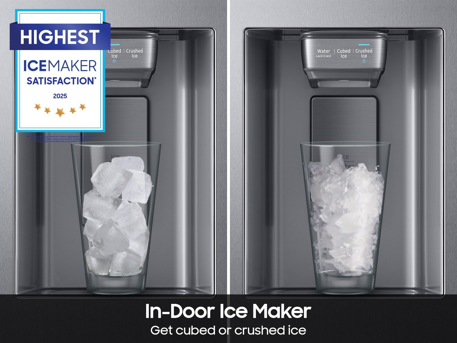 Thumbnail image of 26.7 cu. ft. Large Capacity Side-by-Side Refrigerator with Touch Screen Family Hub&trade; in Stainless Steel