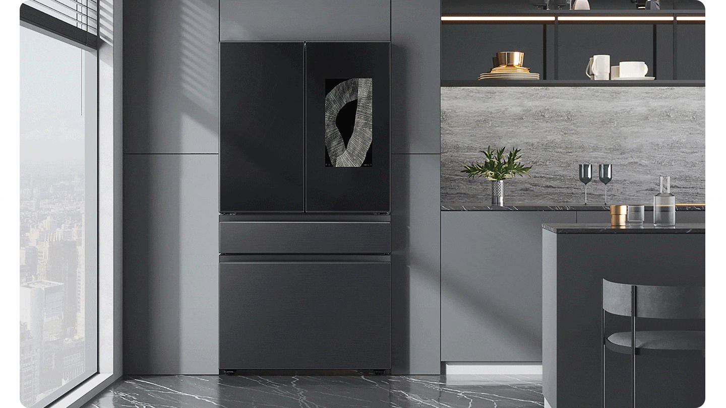 Shop Samsung Bespoke 4-Door French Door Standard-Depth Refrigerator  Includes Door Within Door & Electric Air Fry Range Suite in White Glass at