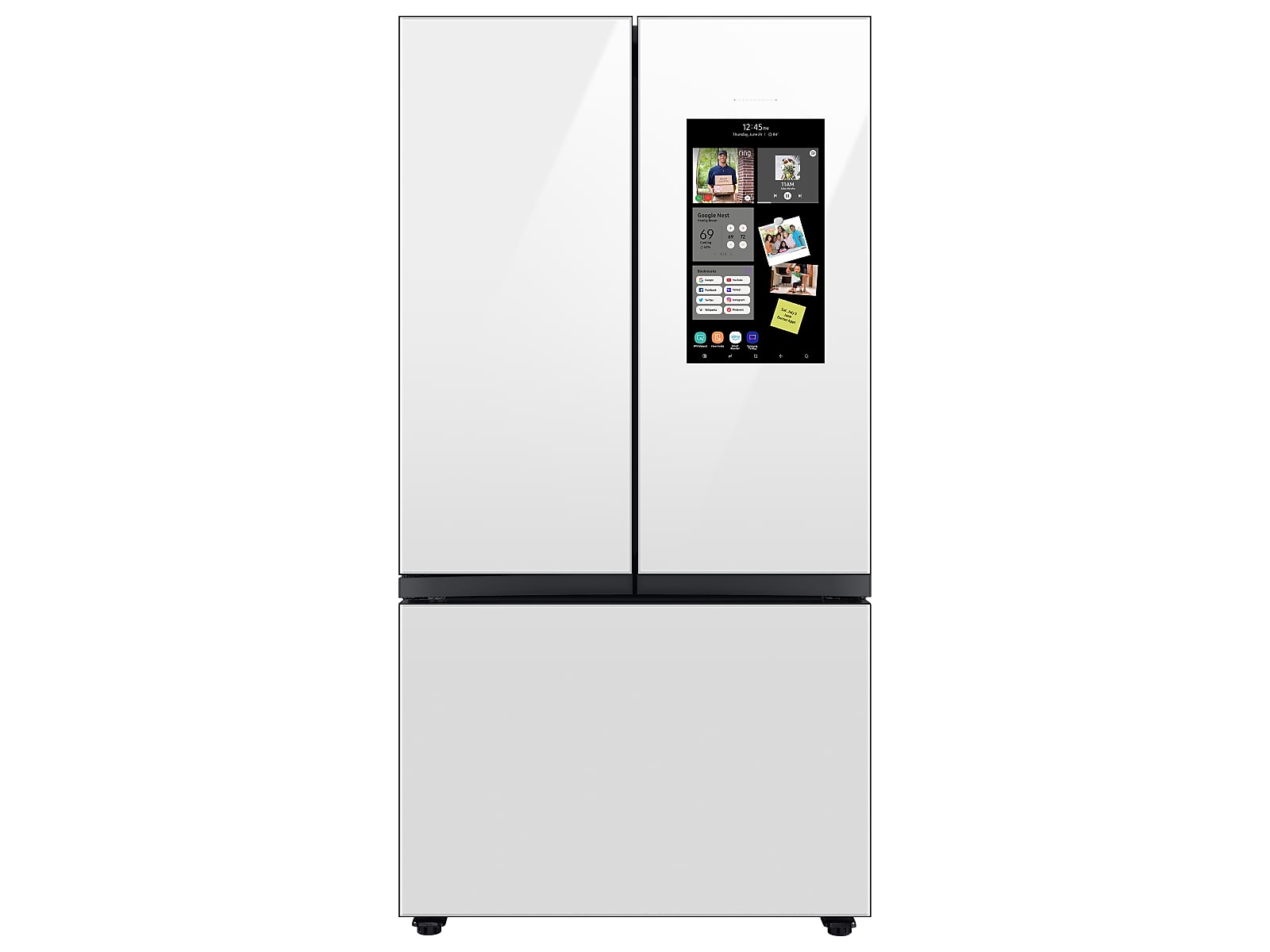 Samsung Bespoke 3-Door French Door Refrigerator (30 cu. ft.) - with Family Hub™ in White Glass(BNDL-1648159901599) photo