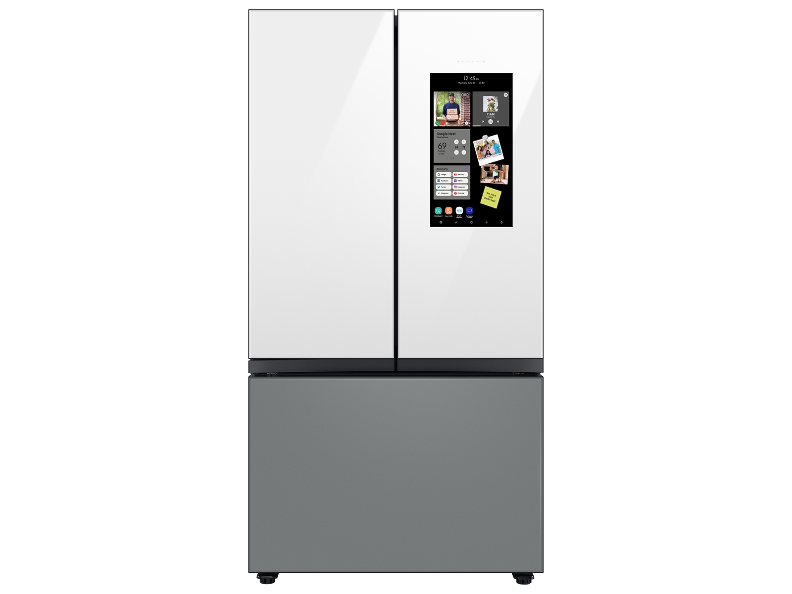 Photos - Fridge Samsung Bespoke 3-Door French Door Refrigerator in Charcoal Glass / Matte 