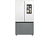 Thumbnail image of Bespoke 3-Door French Door Refrigerator (24 cu. ft.) – with Top Left and Family Hub™ Panel in White Glass - and Matte Grey Glass Bottom Door Panel