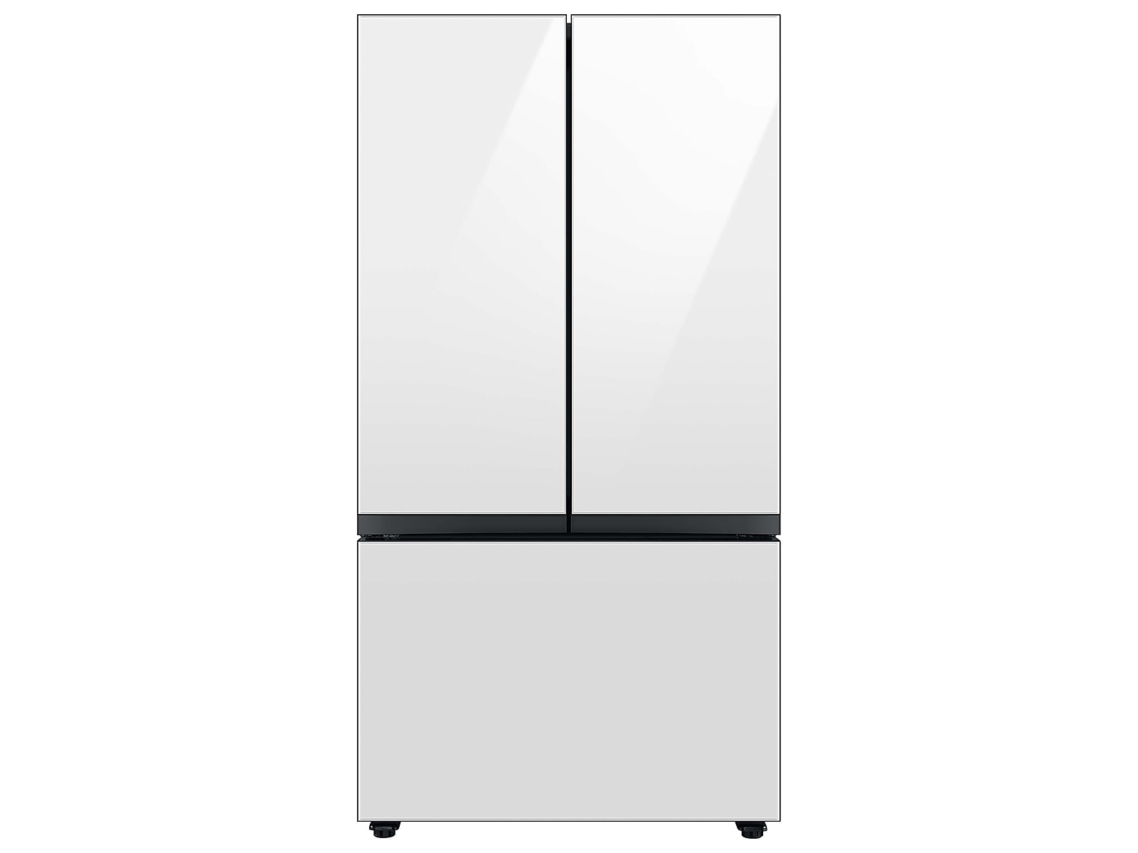 Samsung Bespoke 3-Door French Door Refrigerator (24 cu. ft.) with AutoFill Water Pitcher in White Glass(RF24BB620012AA)
