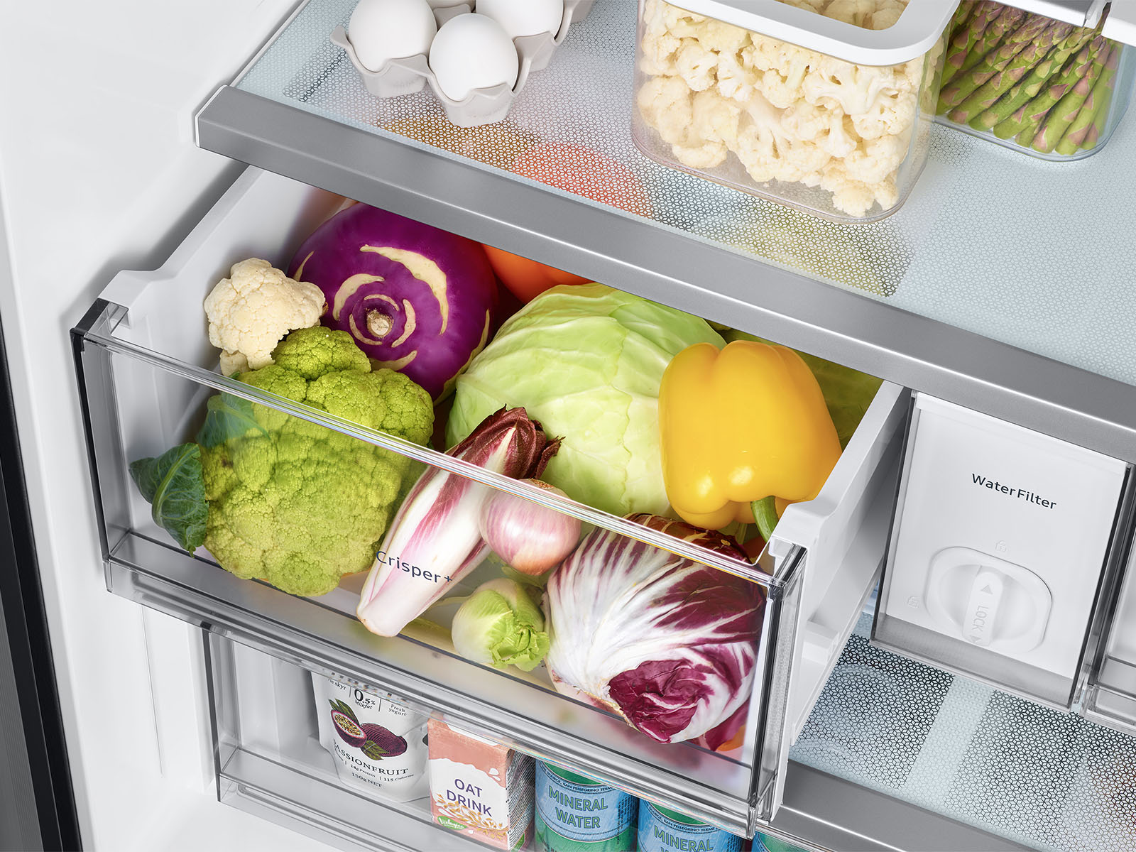 Set of 6 Refrigerator Organizer Bins (3 Large & 3 Medium Sizes