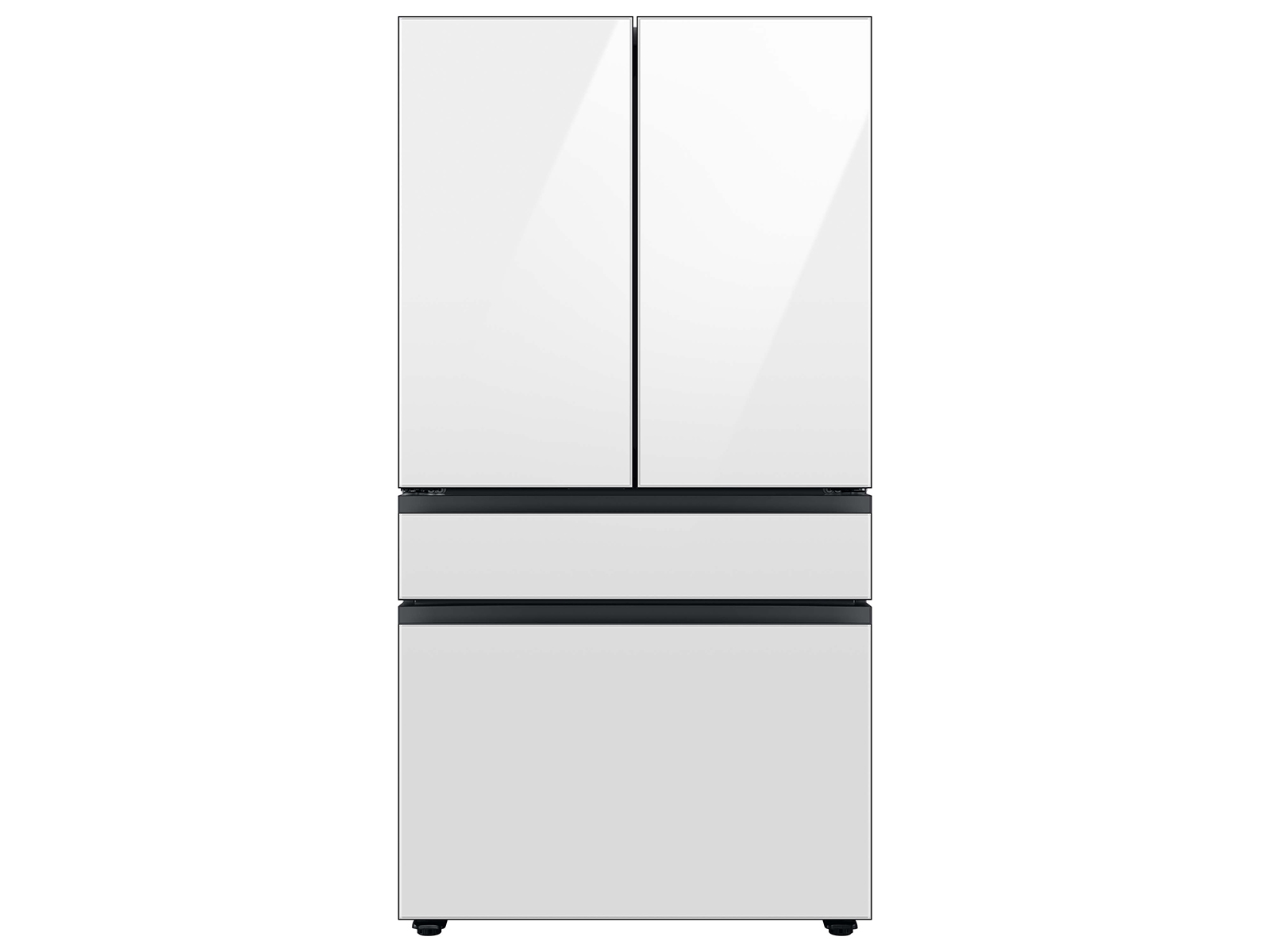 Samsung Bespoke 4-Door French Door Refrigerator (23 cu. ft.) with AutoFill Water Pitcher in White Glass(RF23BB820012AA)