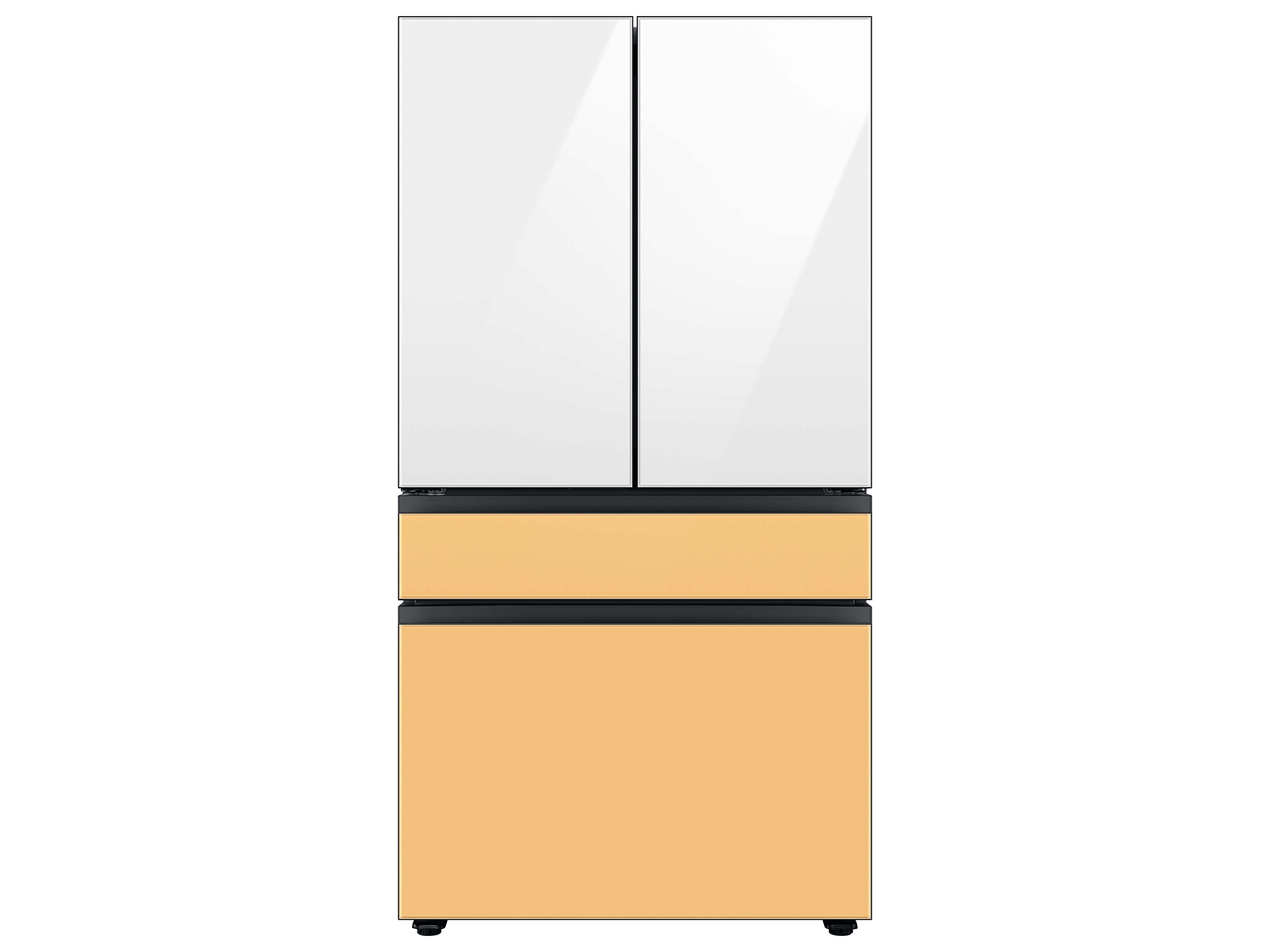Thumbnail image of Bespoke 4-Door French Door Refrigerator Panel in White Glass - Top Panel