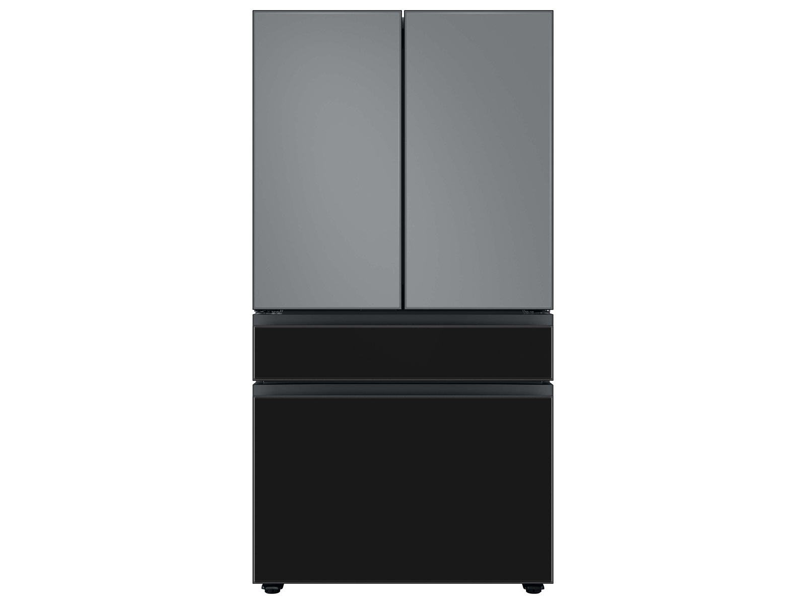 Bespoke 4-Door French Door Refrigerator Panel in Grey Glass - Top Panel ...