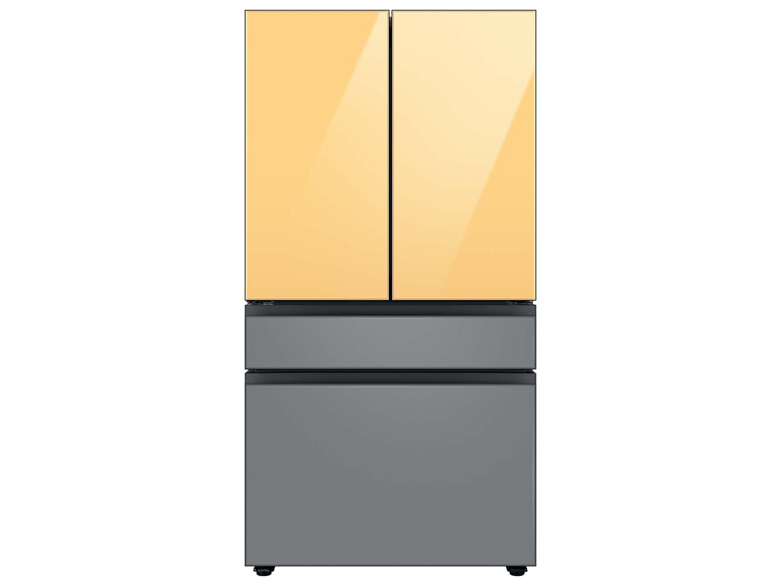 Thumbnail image of Bespoke 4-Door French Door Refrigerator Panel in Sunrise Yellow Glass - Top Panel