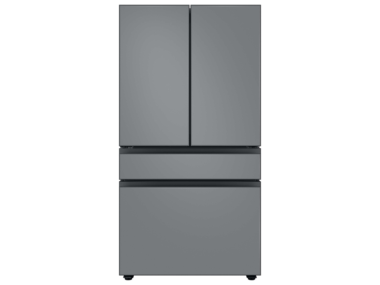 Bespoke 4-Door French Door Refrigerator (29 cu. ft.) with Customizable Door Panel Colors and Beverage Center™ in Matte Grey Glass