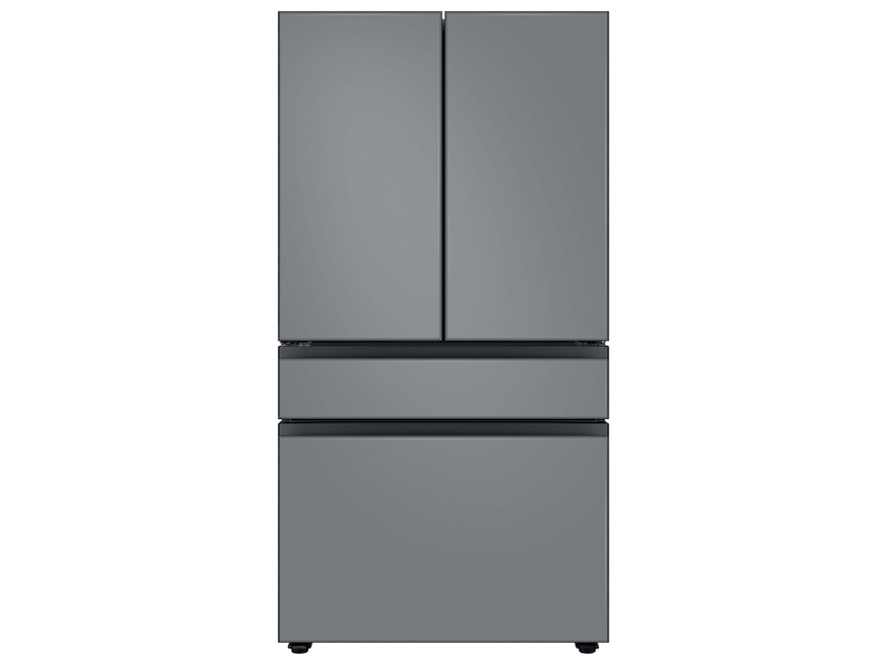 Bespoke 4-Door French Door Refrigerator (29 cu. ft.) with Customizable Door Panel Colors and Beverage Center&trade; in Matte Grey Glass