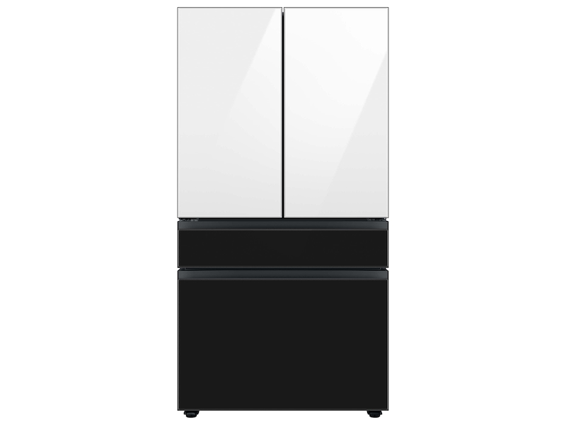 Bespoke 4-Door French Door Refrigerator Panel in Charcoal Glass