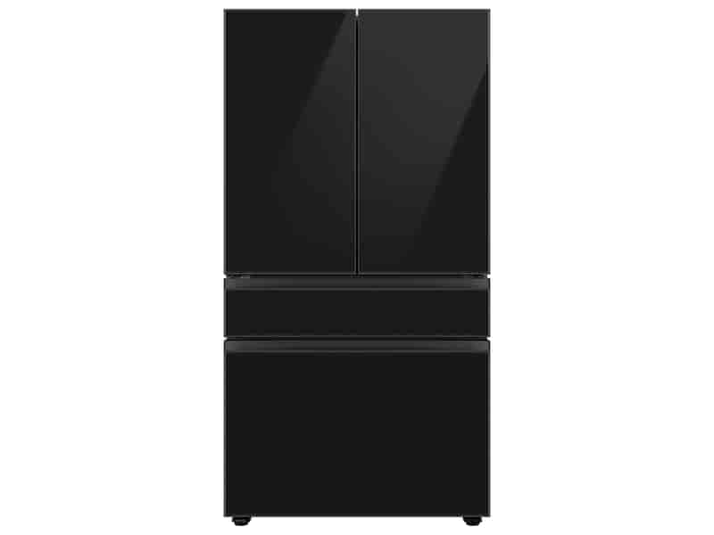 Bespoke 4-Door French Door Refrigerator (29 cu. ft.) with Customizable Door Panel Colors and Beverage Center™ in Charcoal Glass
