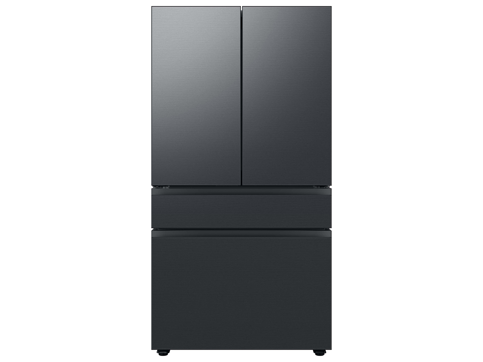 Samsung Bespoke 4-Door French Door Refrigerator (23 cu. ft.) with Customizable Door Panel Colors and Beverage Center™ in Matte Black Steel