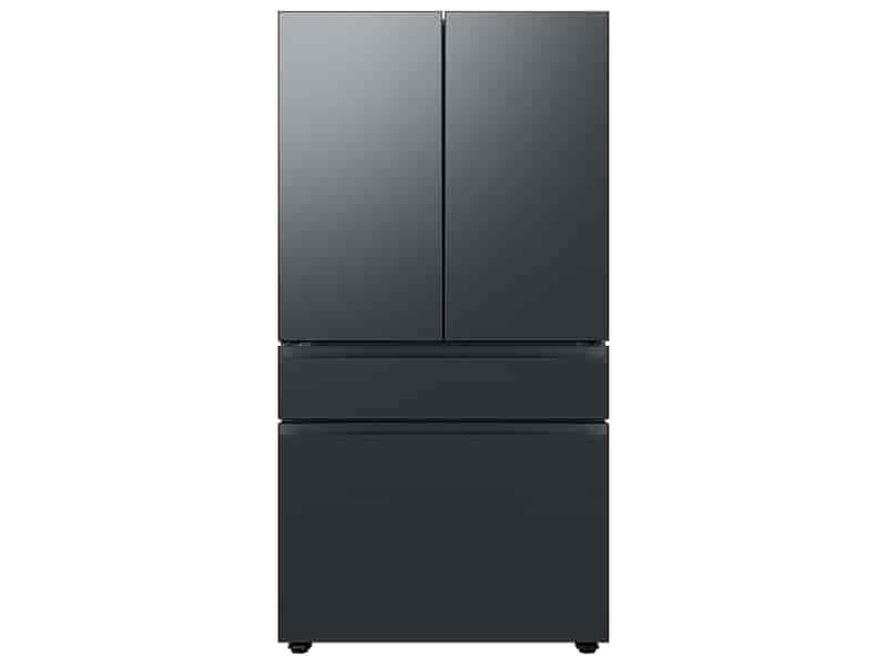 Bespoke 4-Door French Door Refrigerator (29 cu. ft.) with Customizable Door Panel Colors and Beverage Center™ in Matte Black Steel