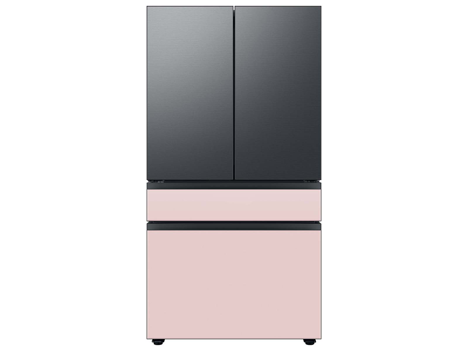 Bespoke 4-Door French Door Refrigerator Panel in Pink Glass Bottom ...