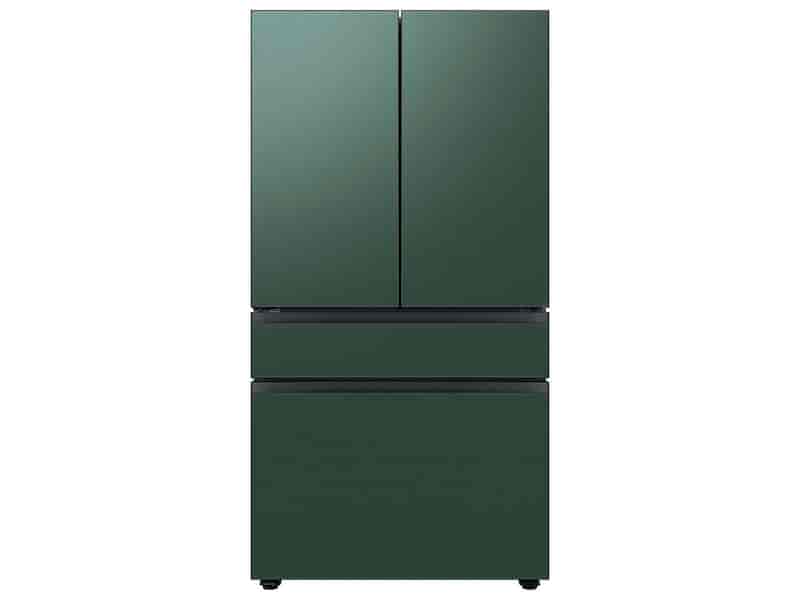 Bespoke 4-Door French Door Refrigerator (29 cu. ft.) with Customizable Door Panel Colors and Beverage Center™ in Emerald Green Steel