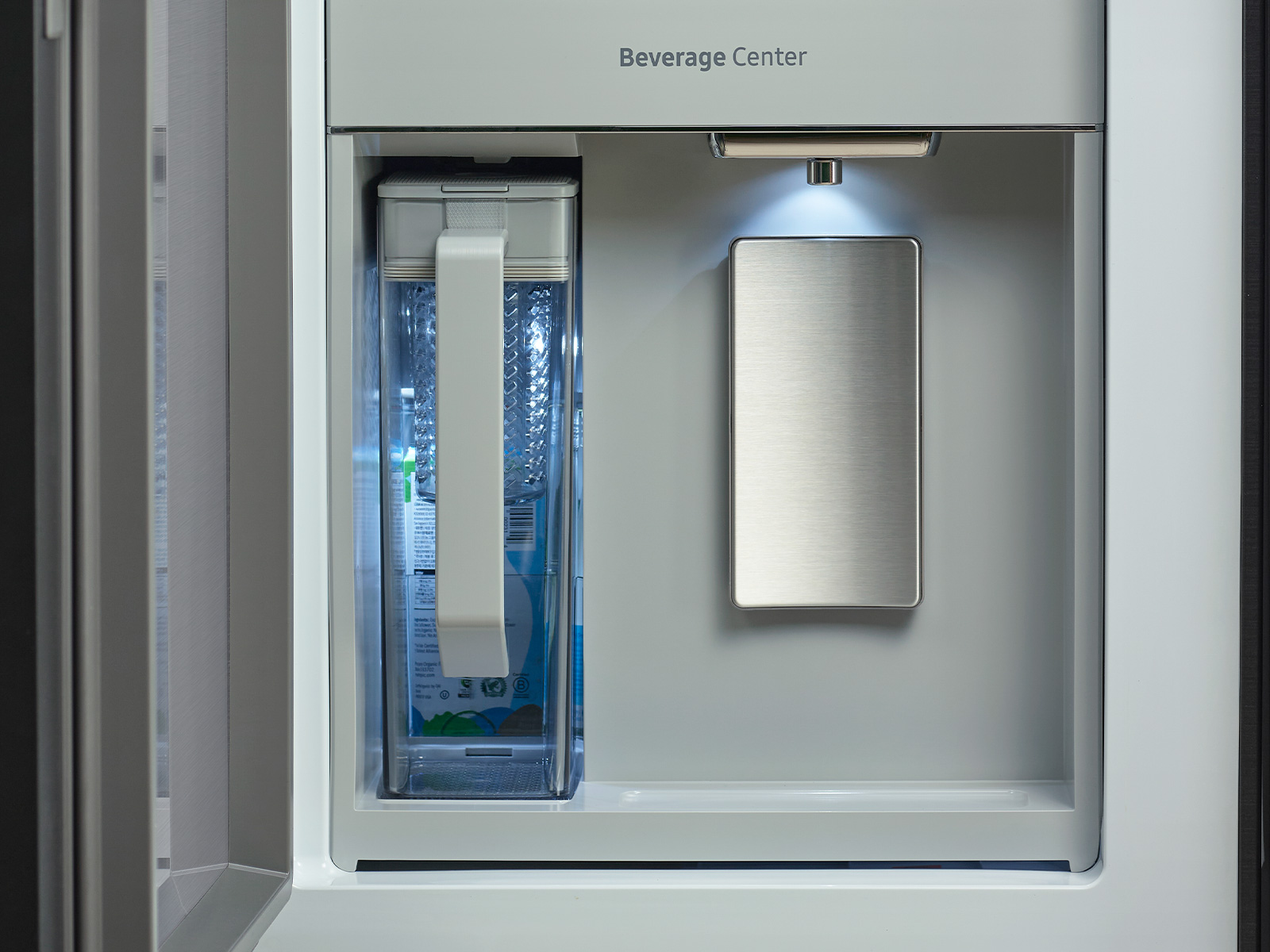 Thumbnail image of Bespoke 4-Door Flex™ Refrigerator (23 cu. ft.) with Beverage Center ™ in Matte Grey Glass (Customizable Panels)