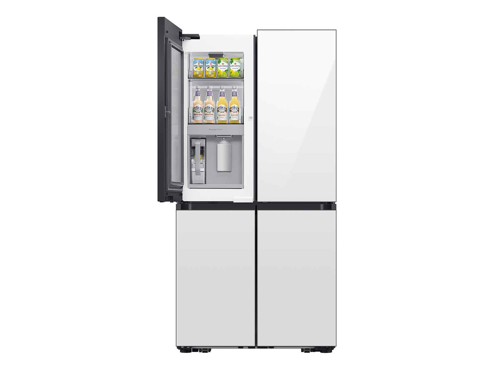 Thumbnail image of Bespoke Counter Depth 4-Door Flex&trade; Refrigerator (23 cu. ft.) with Beverage Zone&trade; and Auto Open Door in White Glass