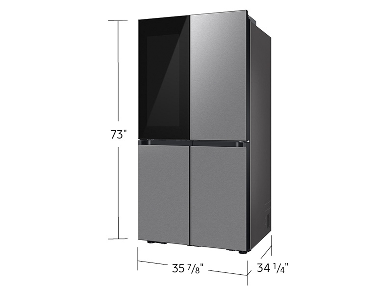 Thumbnail image of Bespoke Counter Depth 4-Door Flex™ Refrigerator (23 cu. ft.) with Beverage Zone ™ and Auto Open Door in Stainless Steel