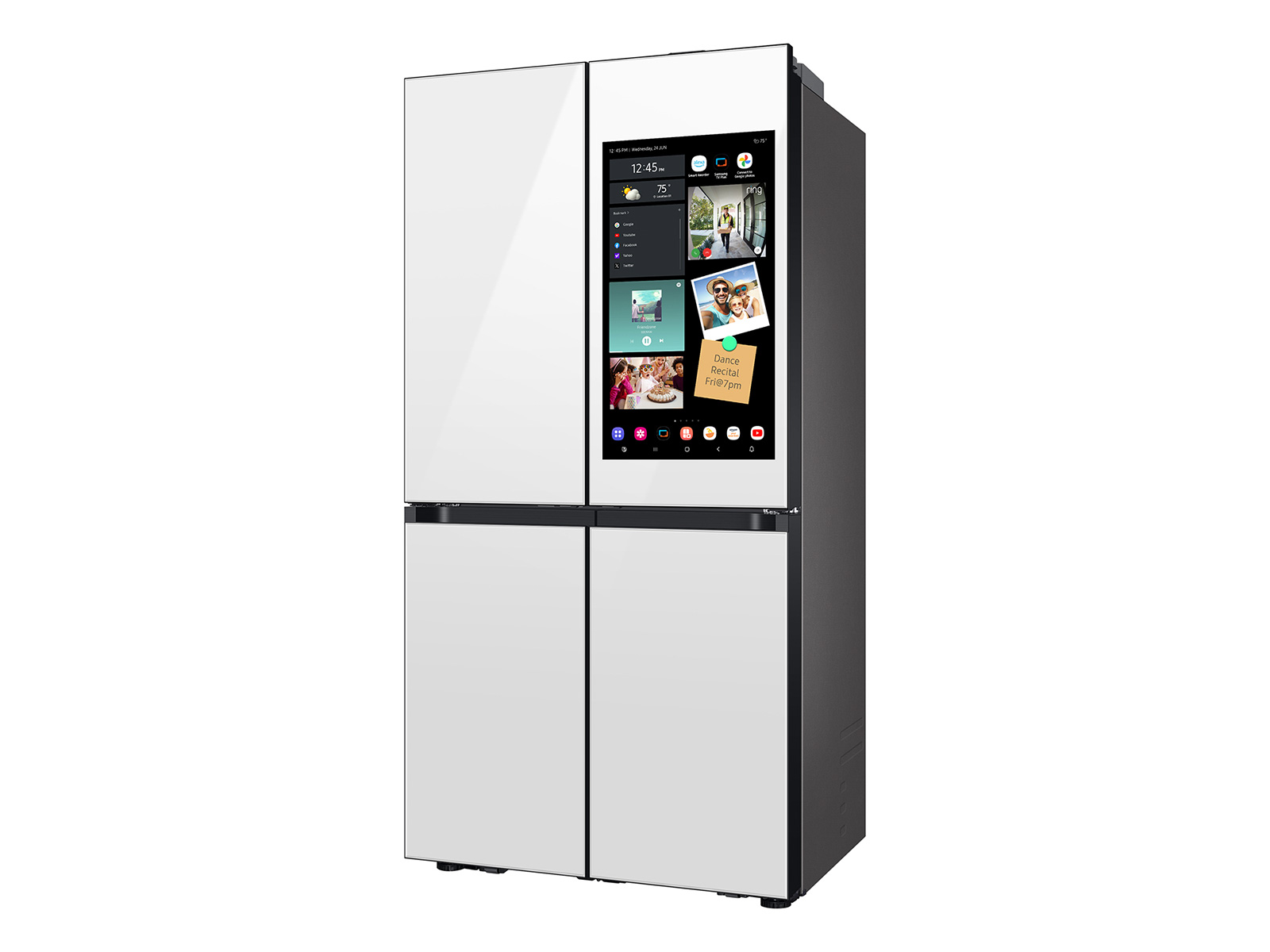Thumbnail image of Bespoke Counter Depth 4-Door Flex™ Refrigerator (23 cu. ft.) with AI Family Hub™+ and AI Vision Inside™ in White Glass