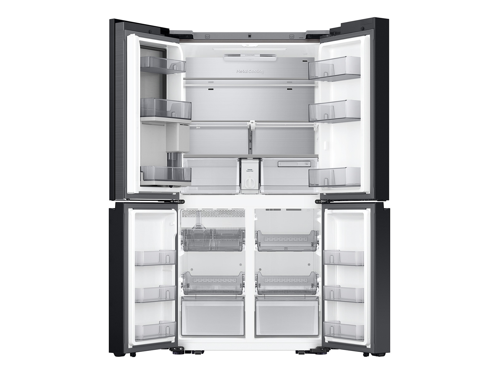 Thumbnail image of Bespoke Counter Depth 4-Door Flex™ Refrigerator (23 cu. ft.) with AI Family Hub™+ and AI Vision Inside™ in Stainless Steel