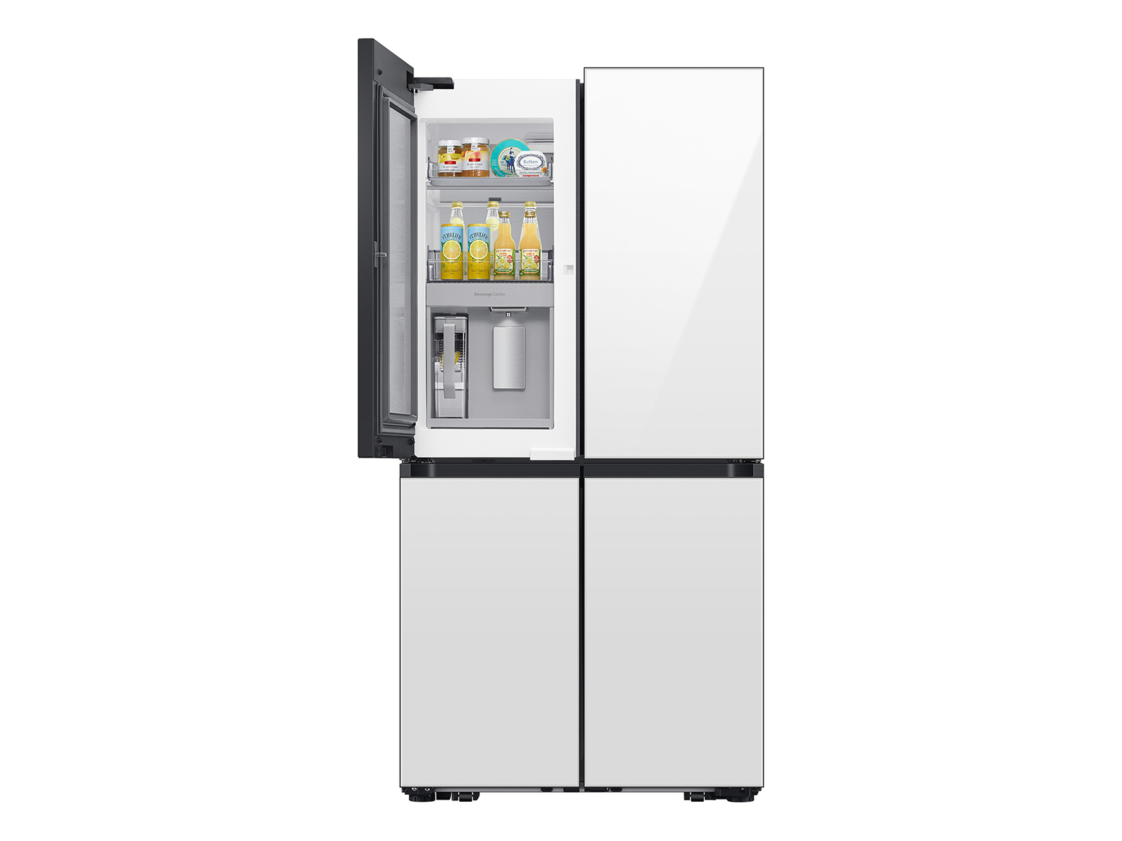 Thumbnail image of Bespoke 4-Door Flex™ Refrigerator (29 cu. ft.) with Beverage Center™ in Charcoal Glass (Customizable Panels)