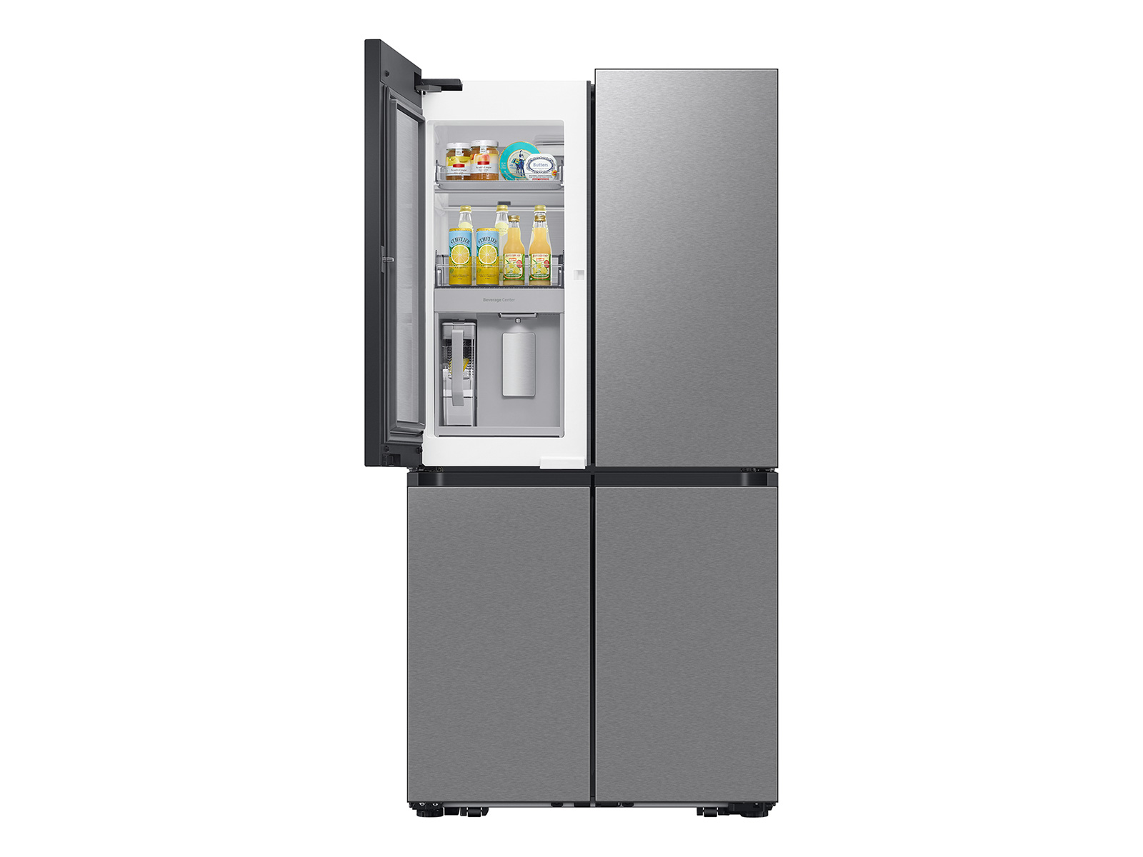 Thumbnail image of Bespoke 4-Door Flex™ Refrigerator (29 cu. ft.) with Beverage Center™ in Stainless Steel – (with Customizable Door Panel Colors)