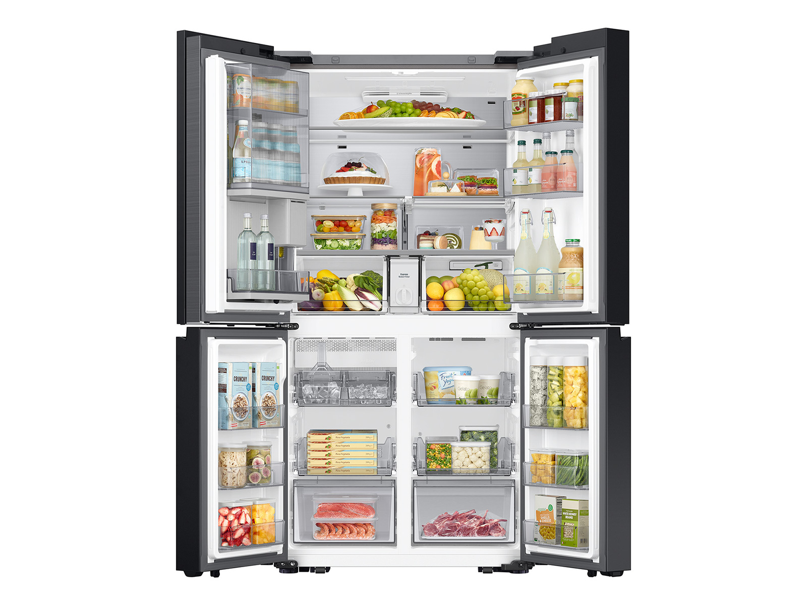 Thumbnail image of Bespoke Counter Depth 4-Door Flex&trade; Refrigerator (23 cu. ft.) with Beverage Zone&trade; and Auto Open Door in Stainless Steel