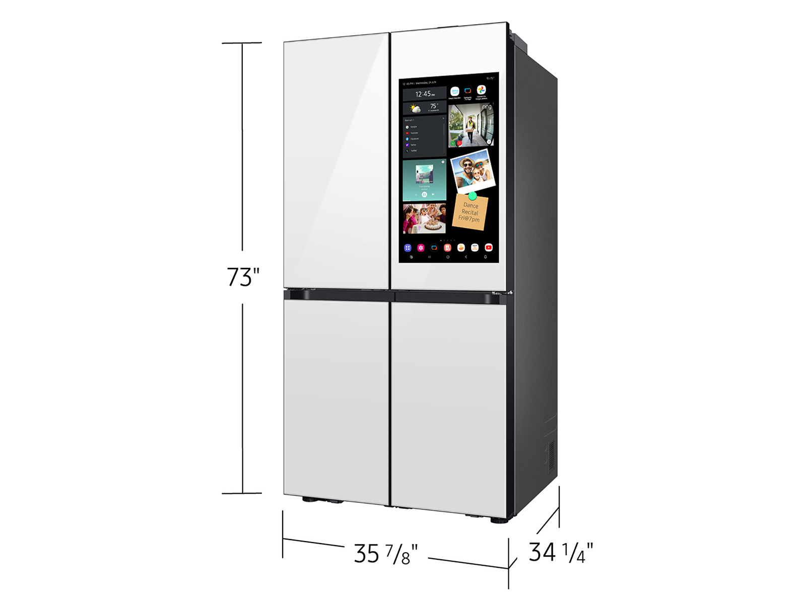 Thumbnail image of Bespoke 4-Door Flex&trade; Refrigerator (29 cu. ft.) with AI Family Hub&trade;+ and AI Vision Inside&trade; in White Glass