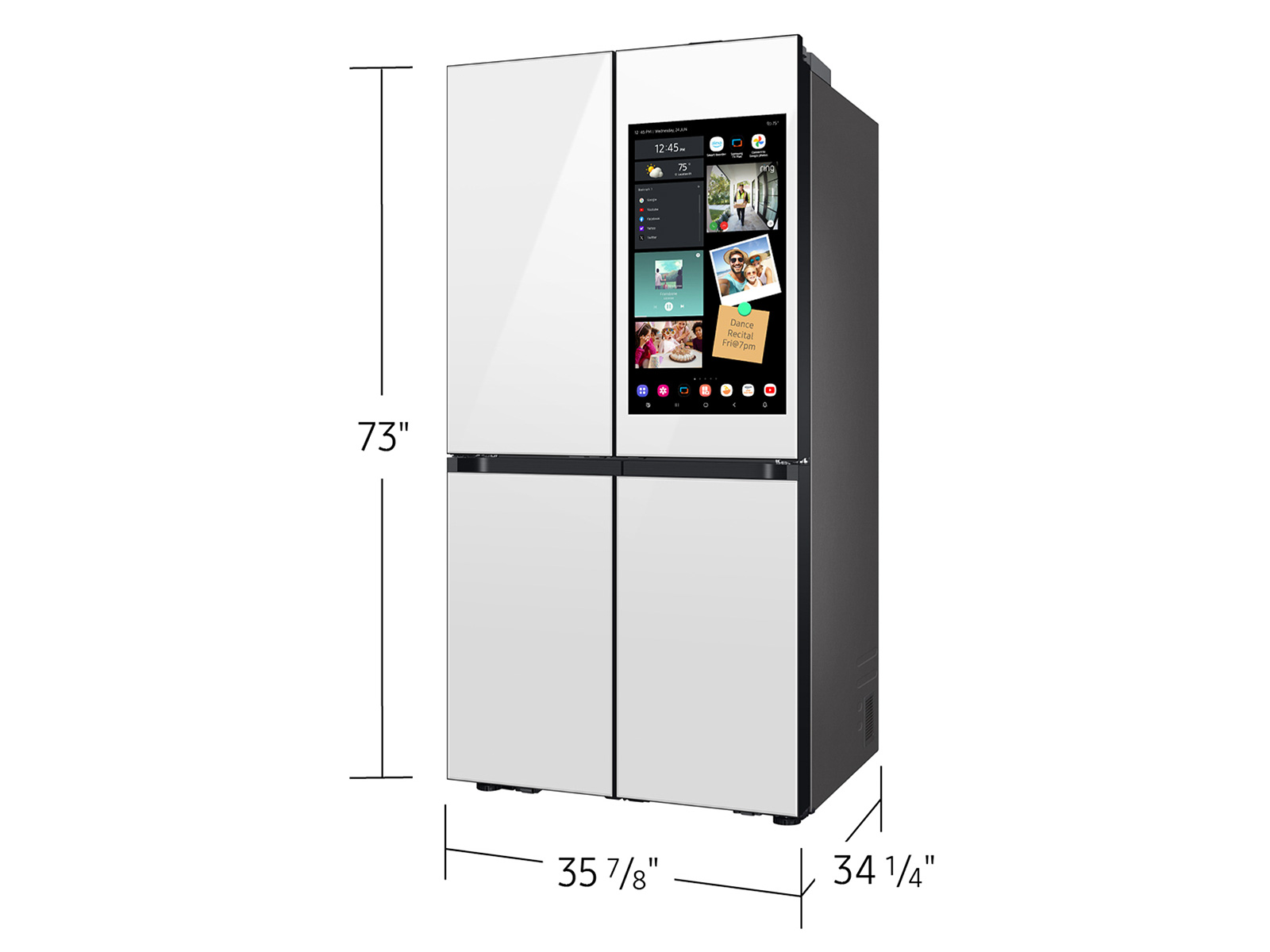 Thumbnail image of Bespoke 4-Door Flex&trade; Refrigerator (29 cu. ft.) with AI Family Hub+&trade; and AI Vision Inside&trade; in White Glass