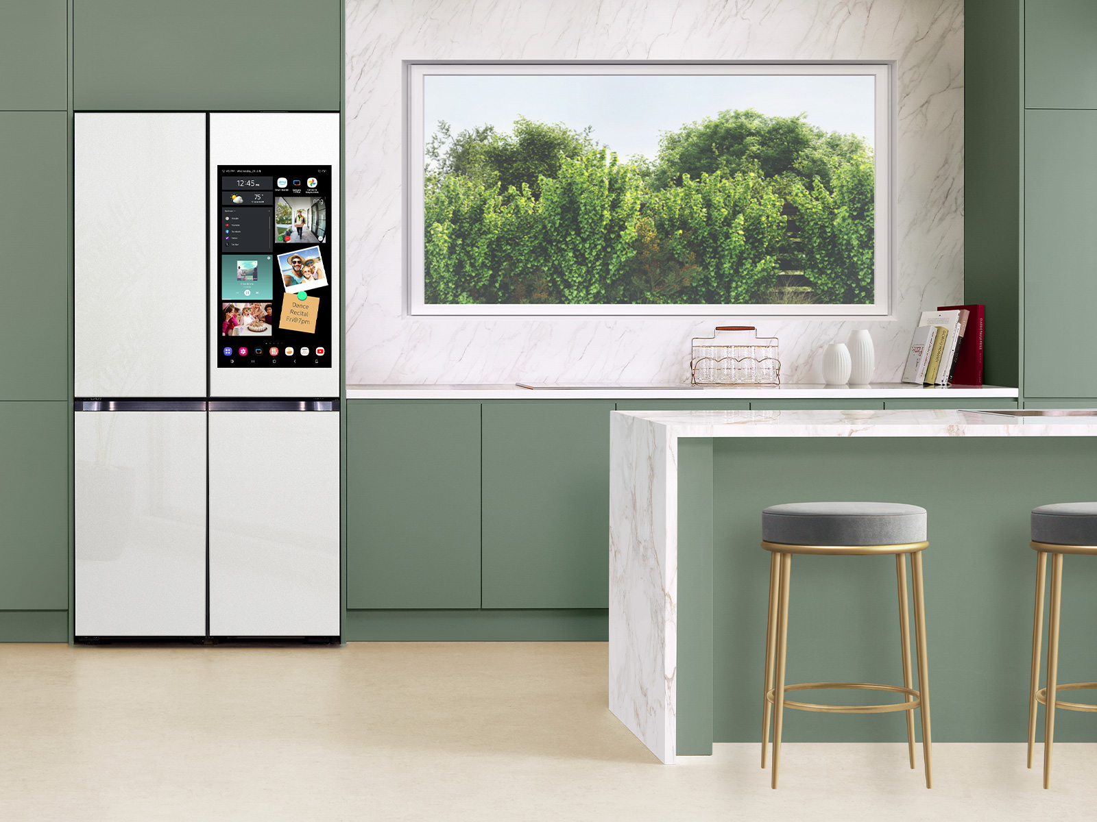 Thumbnail image of Bespoke 4-Door Flex&trade; Refrigerator (29 cu. ft.) with AI Family Hub&trade;+ and AI Vision Inside&trade; in White Glass