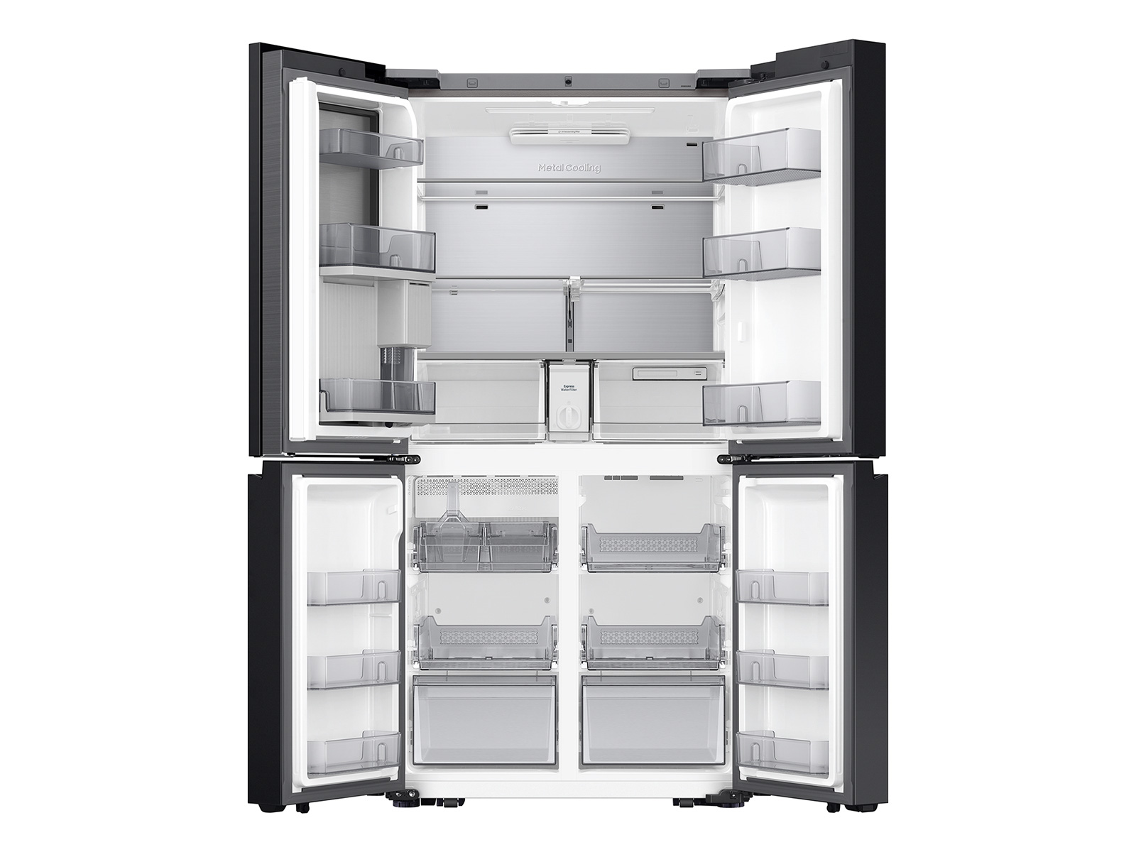 Thumbnail image of Bespoke 4-Door Flex&trade; Refrigerator (29 cu. ft.) with AI Family Hub&trade;+ and AI Vision Inside&trade; in White Glass