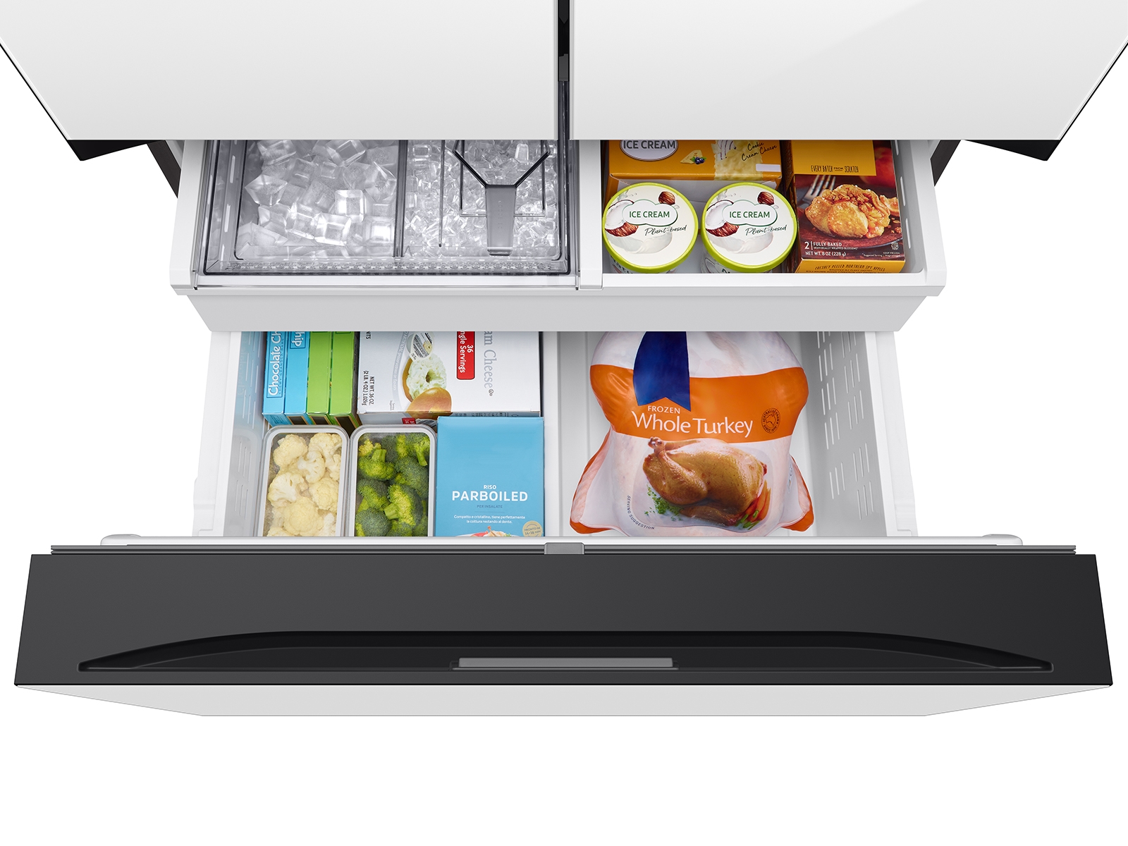 Samsung - Bespoke 30 Cu. ft 3-Door French Door Refrigerator with Autofill Water Pitcher - White Glass
