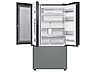 Thumbnail image of Bespoke 3-Door French Door Refrigerator (30 cu. ft.) – with Top Left and Family Hub™ Panel in White Glass - and Matte Grey Glass Bottom Door Panel