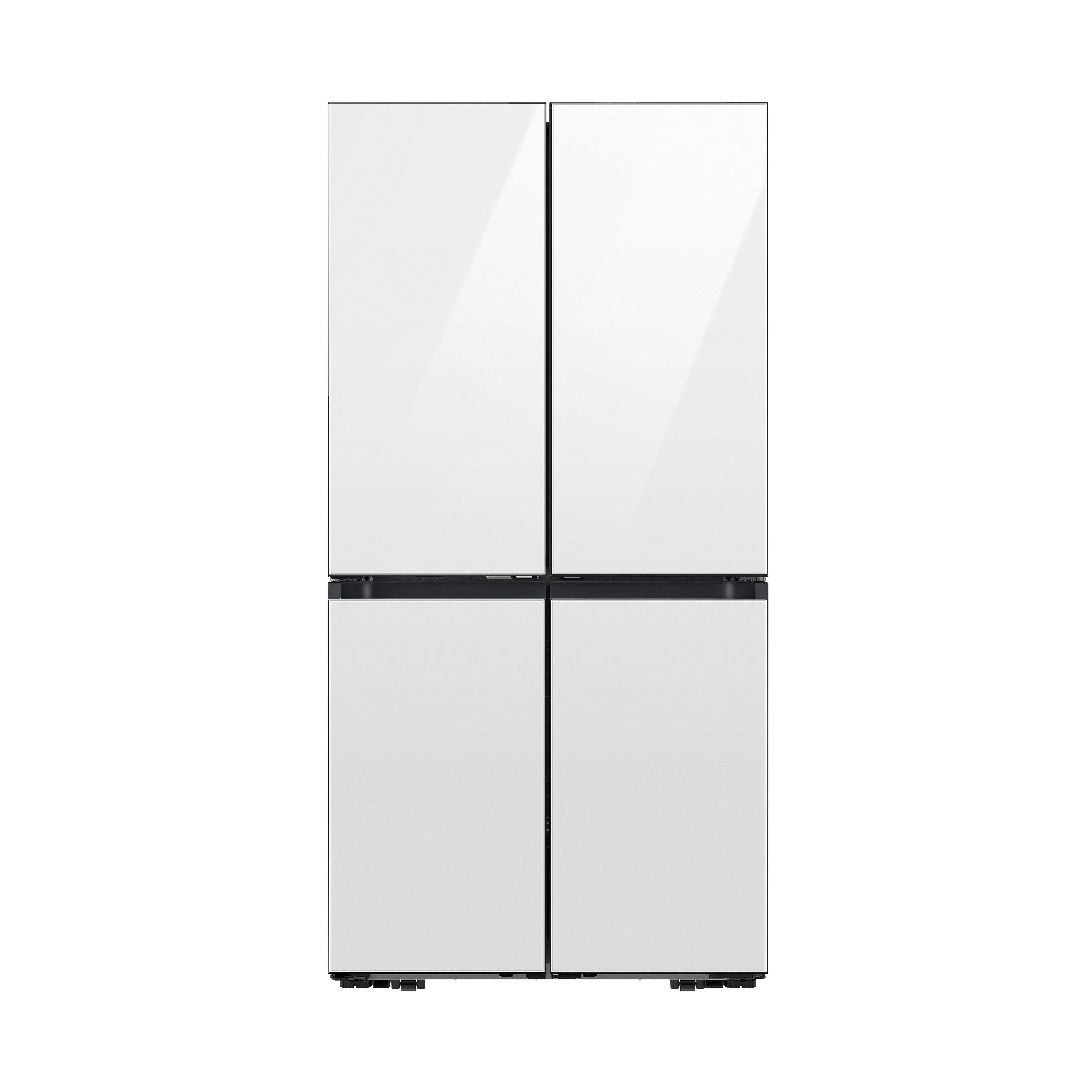 Thumbnail image of Bespoke 22 cu. ft. Counter Depth 4-Door French Door Refrigerator with Zero Clearance Fit &amp; Food Showcase Door in White Glass