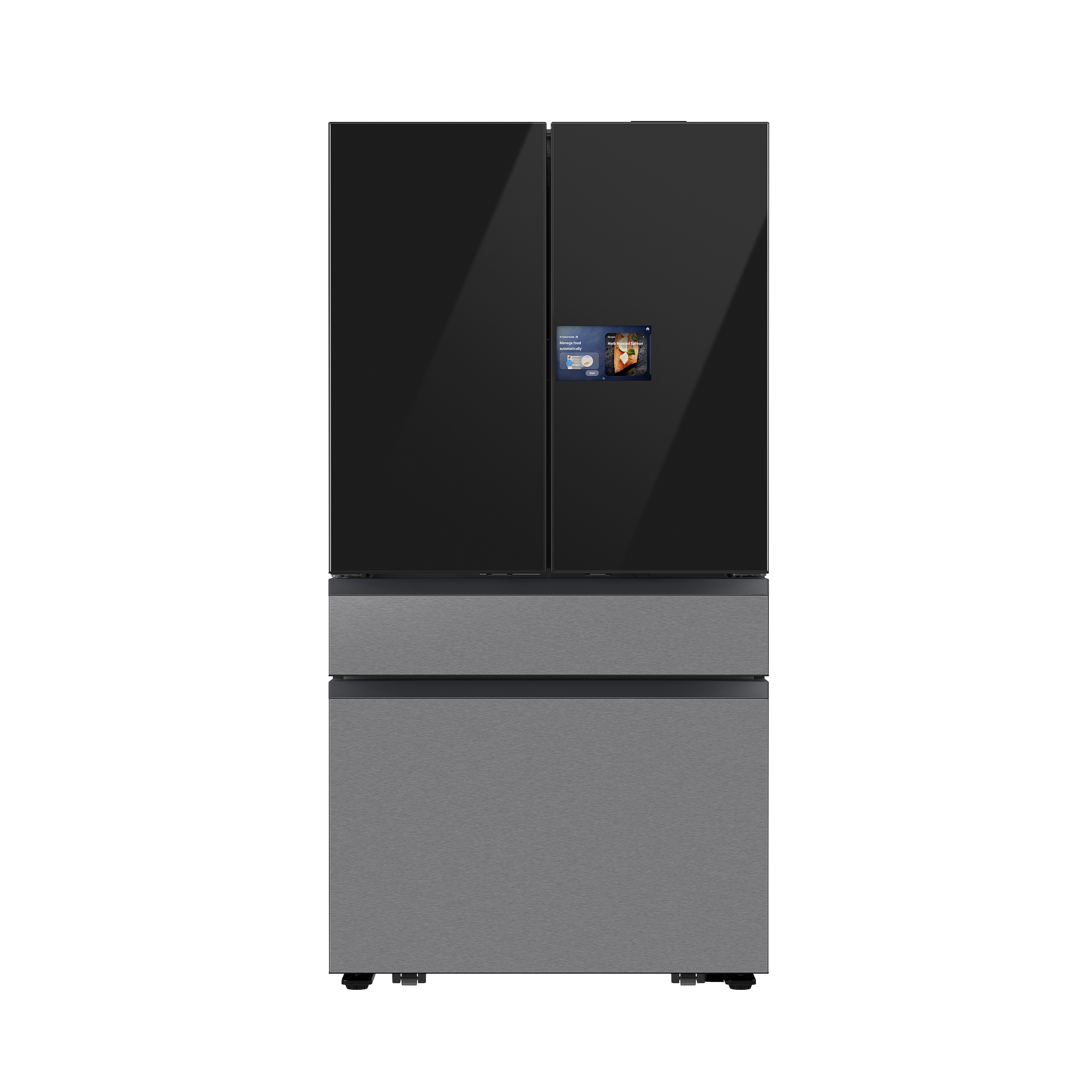 Thumbnail image of Bespoke 29 cu. ft. 4-Door French Door Refrigerator with AI Home &amp; AI Vision Inside&trade; in Charcoal Glass and Stainless Steel