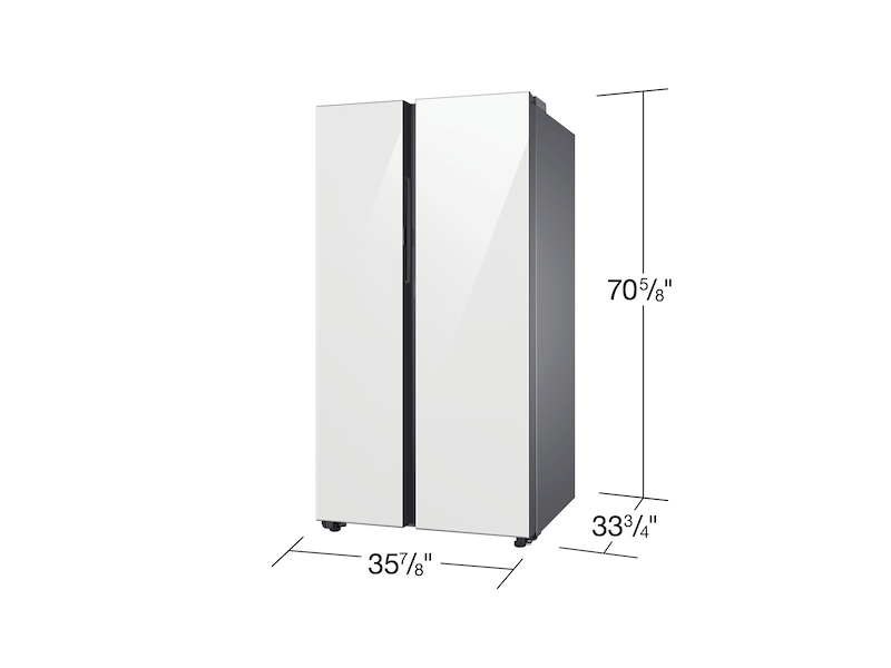 Bespoke 28 cu. ft. Side-by-side Refrigerator with Beverage Center in White  Glass | Samsung US