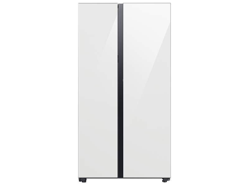 Bespoke Side-by-Side 28 cu. ft. Refrigerator with Beverage Center&trade; in White Glass