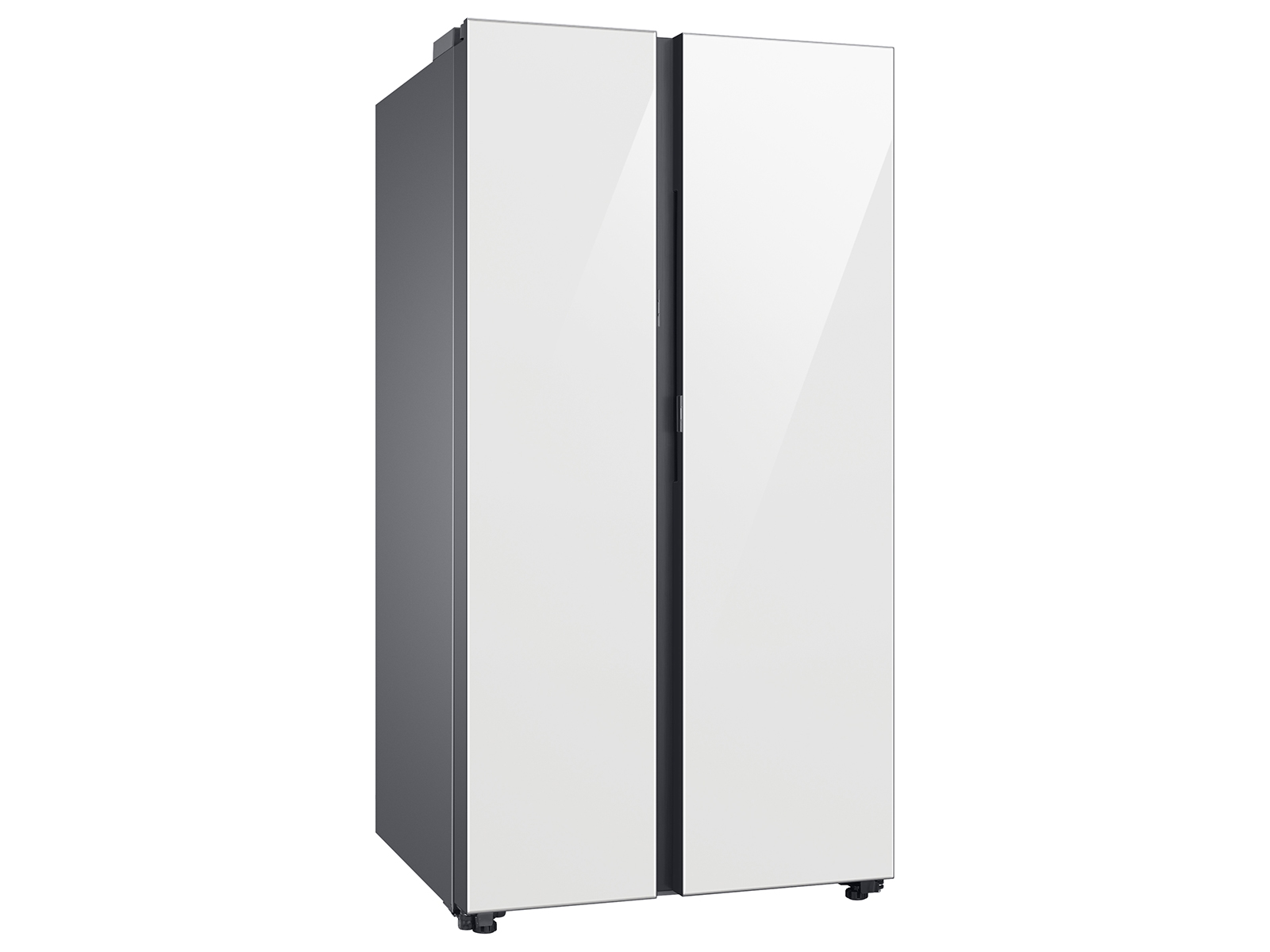Bespoke 28 with in | US ft. Beverage Samsung cu. Glass Refrigerator Center White Side-by-side
