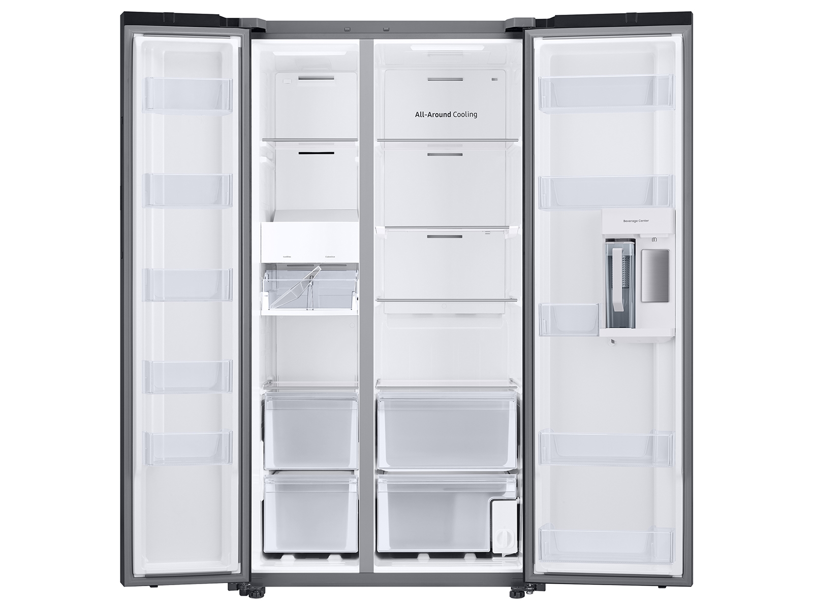 Bespoke 28 cu. ft. Side-by-side Refrigerator with Beverage Center in White  Glass