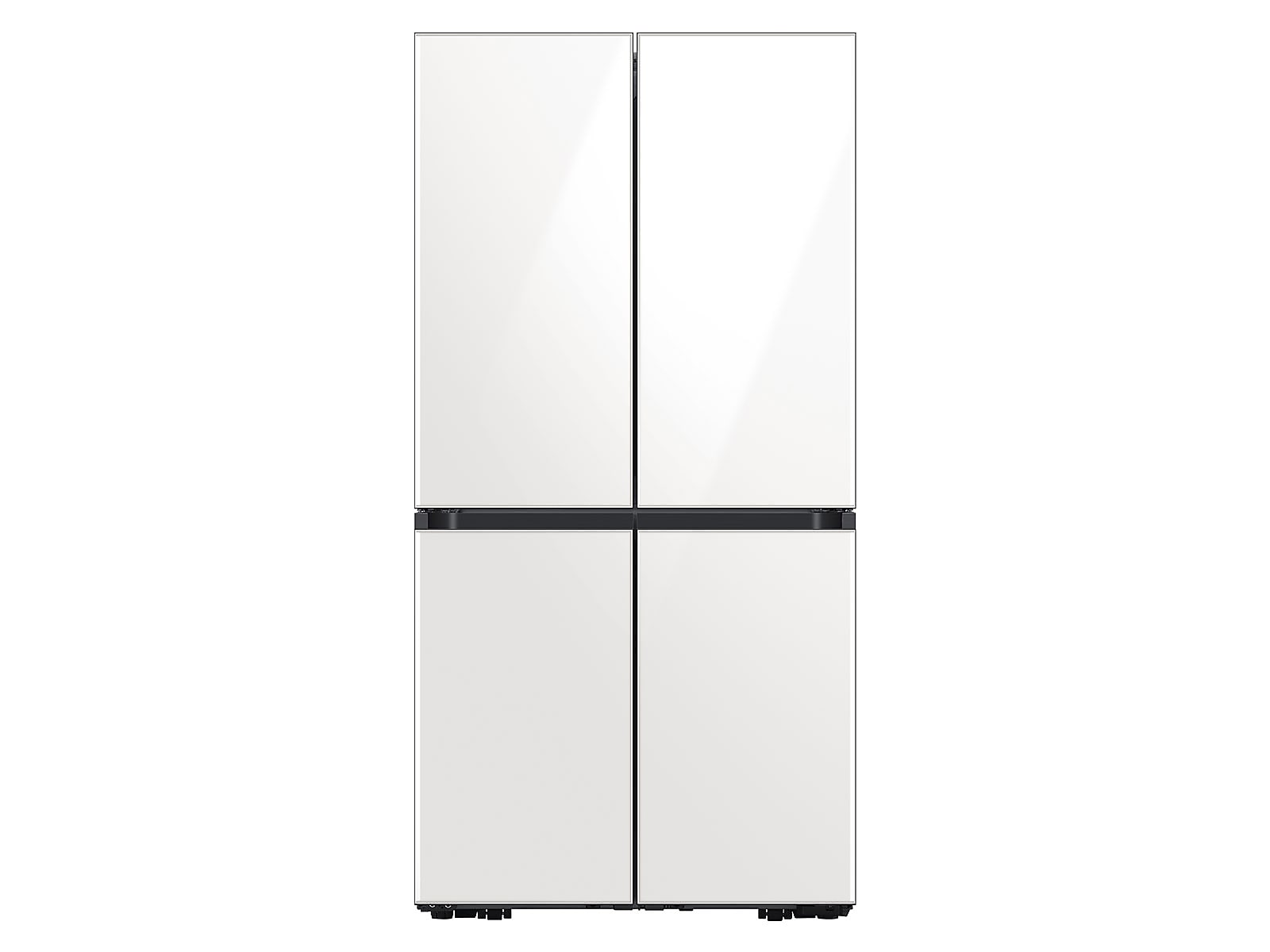 Samsung 23 cu. ft. Smart Counter Depth BESPOKE 4-Door Flex™ Refrigerator with Customizable Panel Colors in White Glass(BNDL-1616346091718) photo